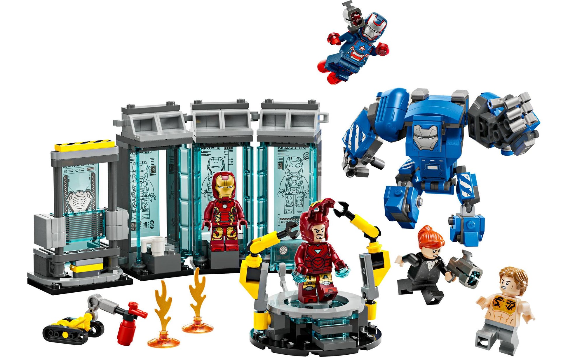 LEGO 3D Puzzle Halle der Rüstungen – Iron Man (Marvel) – 384-teilig – 22,2×6,2×26,2 cm – ab 8 J.