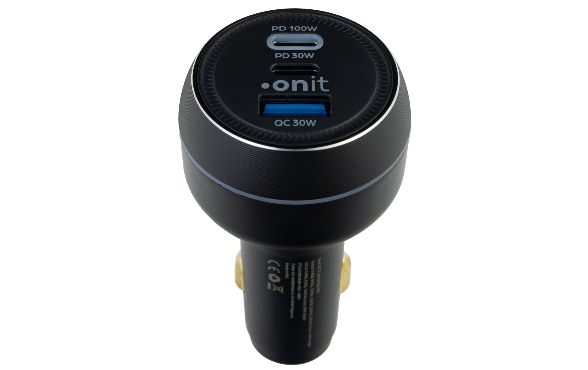ONIT F02660 Auto-Ladegerät 130 W – USB-C×2, USB-A×1 – PD 3.0, QC 3.0, PPS – für 12–24 V Auto/LKW – Schwarz