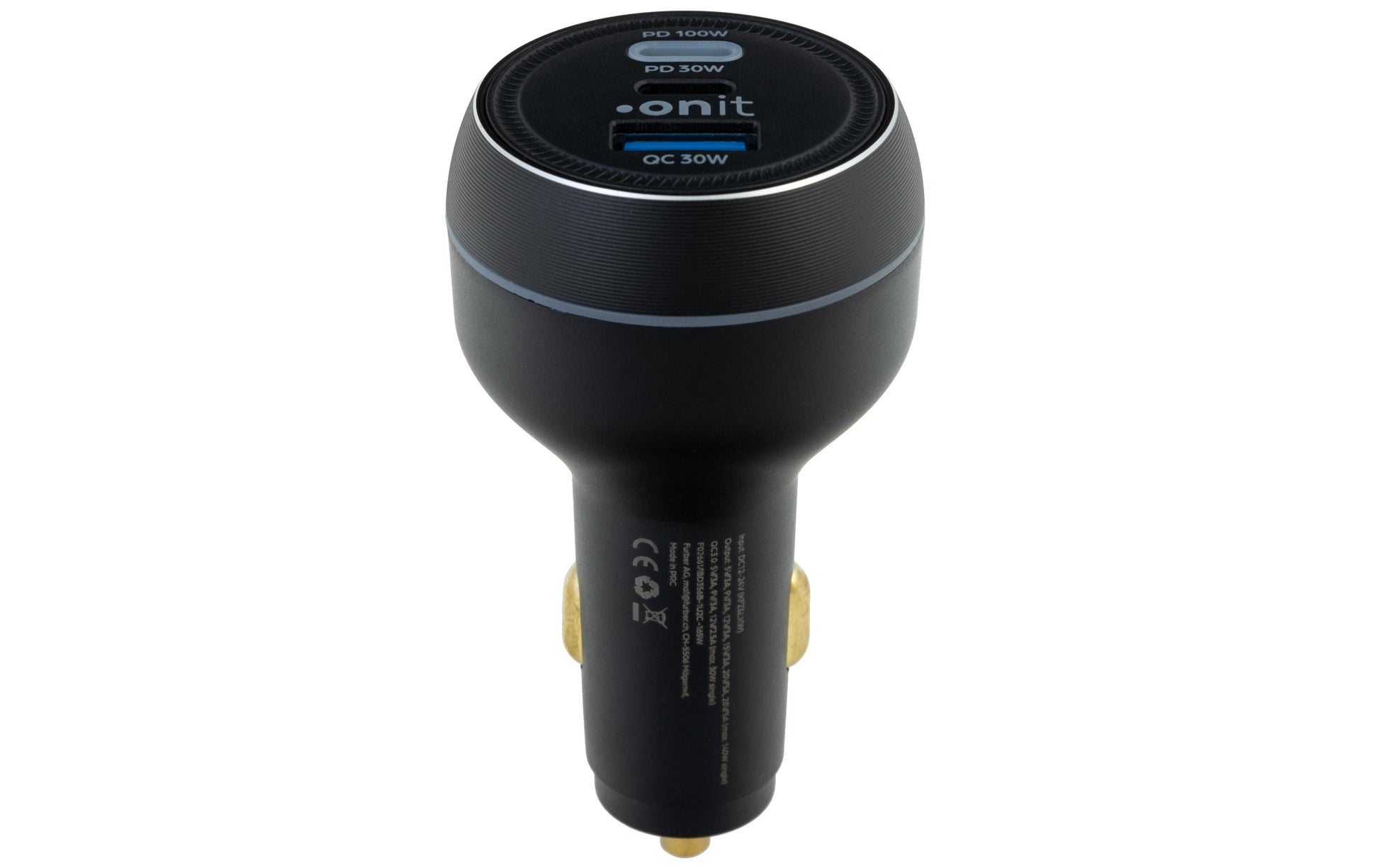 ONIT F02660 Auto-Ladegerät 130 W – USB-C×2, USB-A×1 – PD 3.0, QC 3.0, PPS – für 12–24 V Auto/LKW – Schwarz