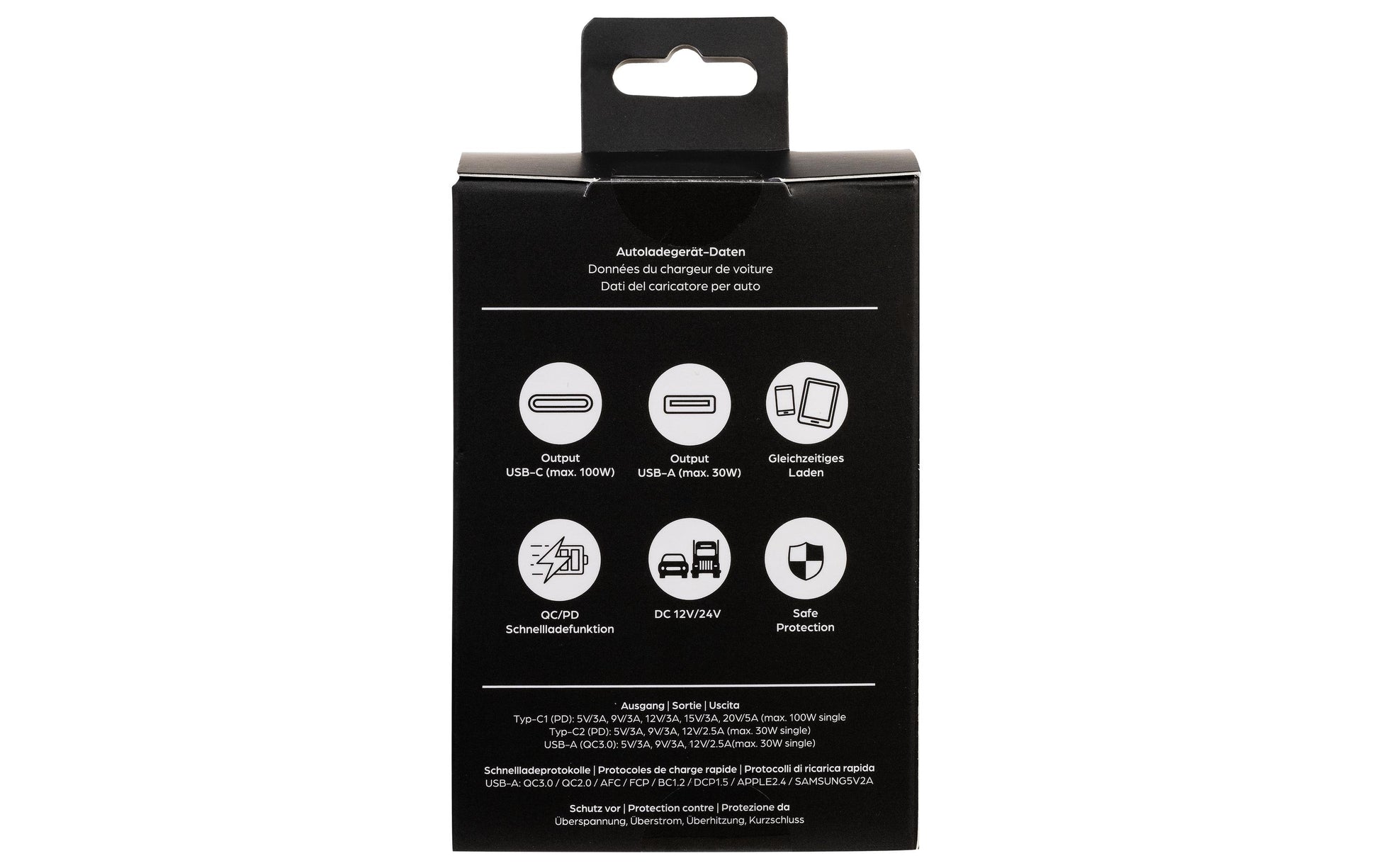 ONIT F02660 Auto-Ladegerät 130 W – USB-C×2, USB-A×1 – PD 3.0, QC 3.0, PPS – für 12–24 V Auto/LKW – Schwarz