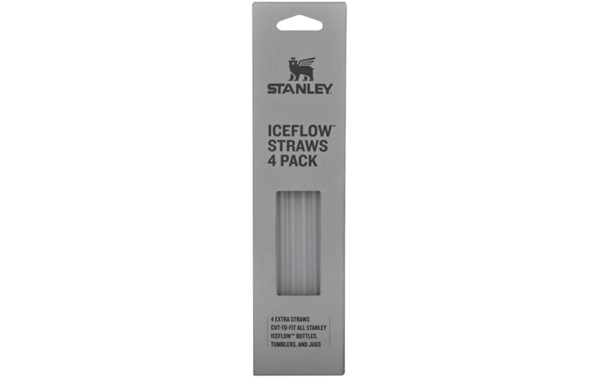 Stanley 1913 IceFlow Flip Ersatz Strohhalme – Edelstahl, Transparent, 4 Stück