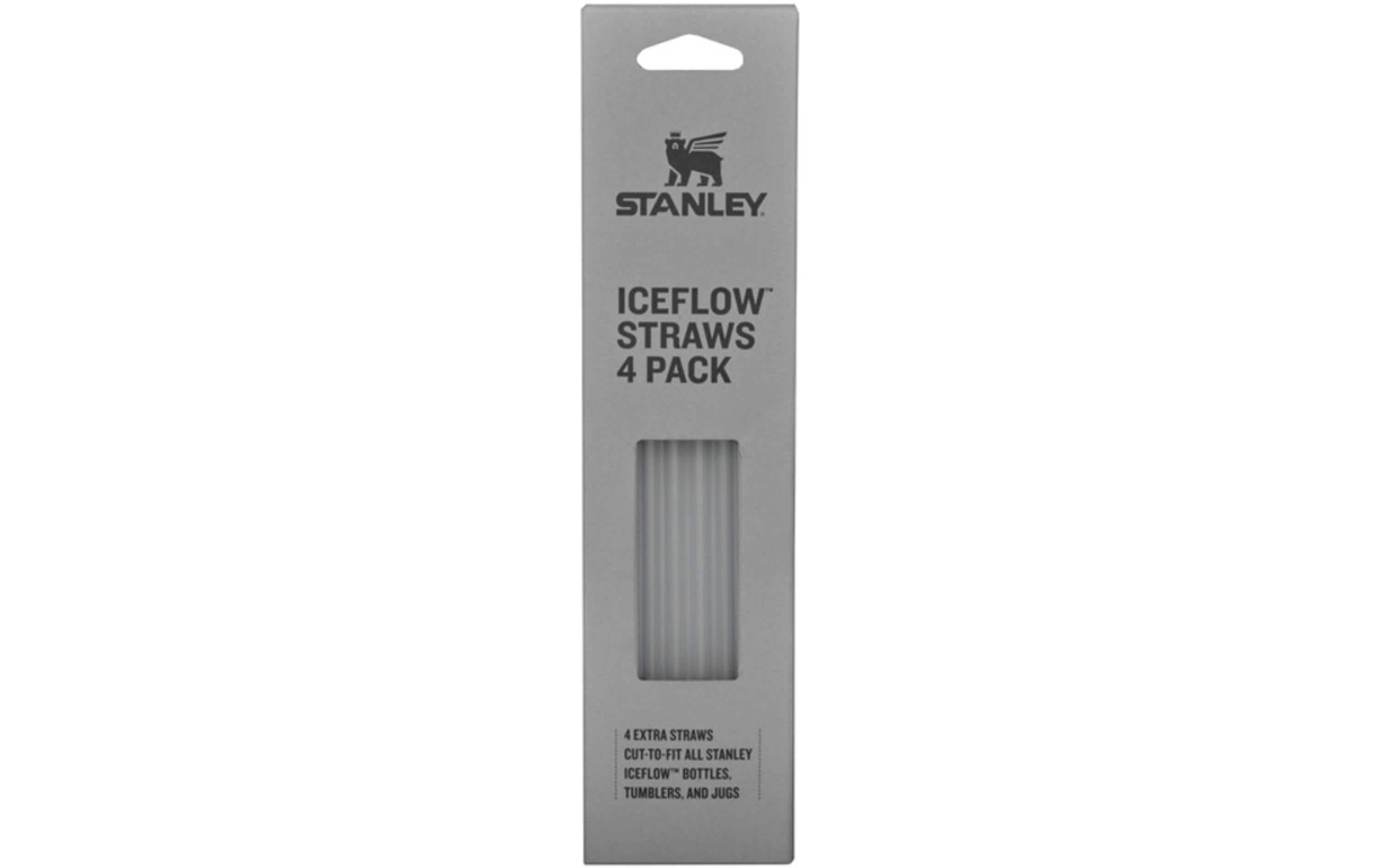 Stanley 1913 IceFlow Flip Ersatz Strohhalme – Edelstahl, Transparent, 4 Stück