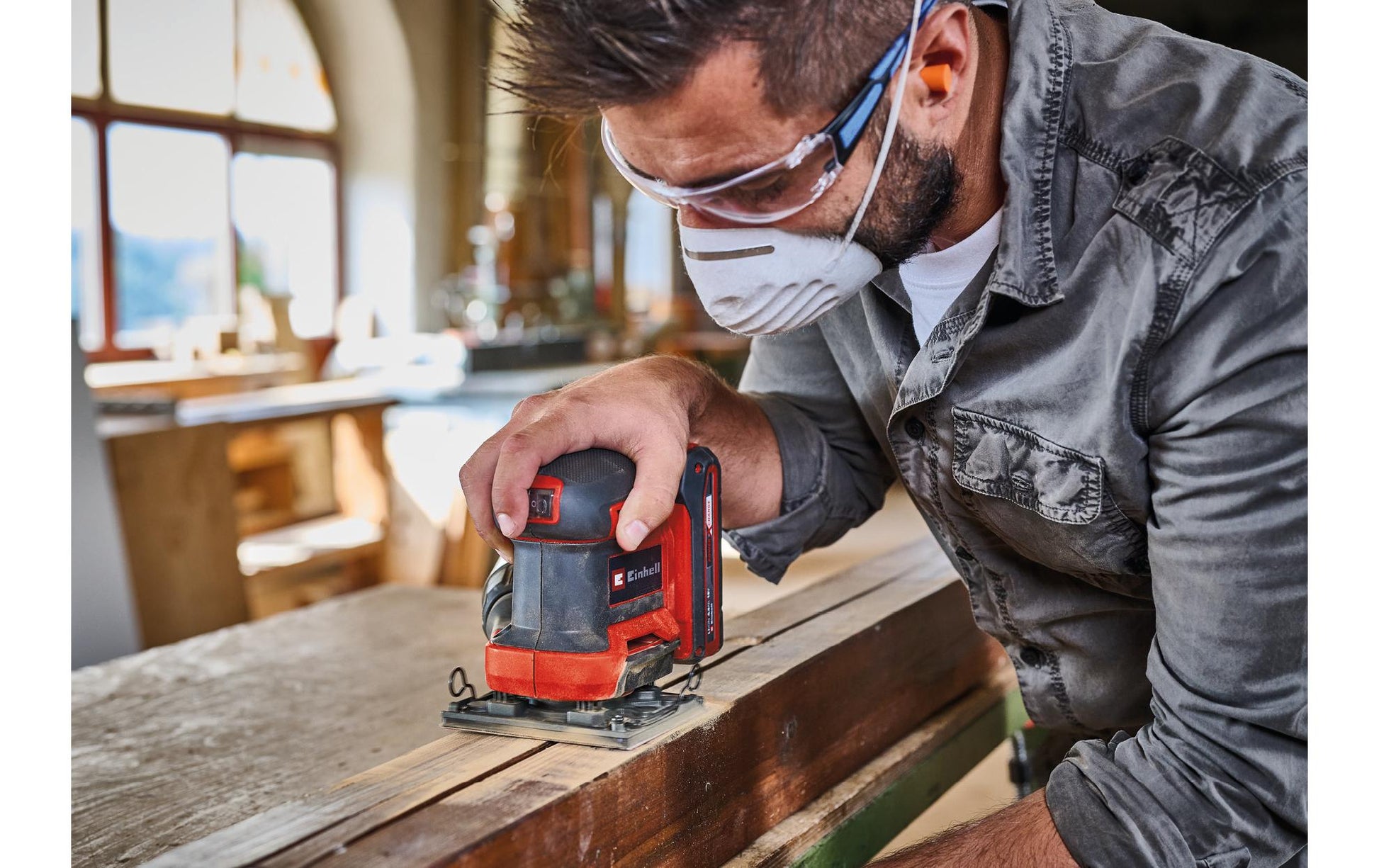 Einhell TE-OS 18/113 Li Schwingschleifer – 18 V – Ø 113 mm, Micro-Klettverschluss – Solo – Power X-Change