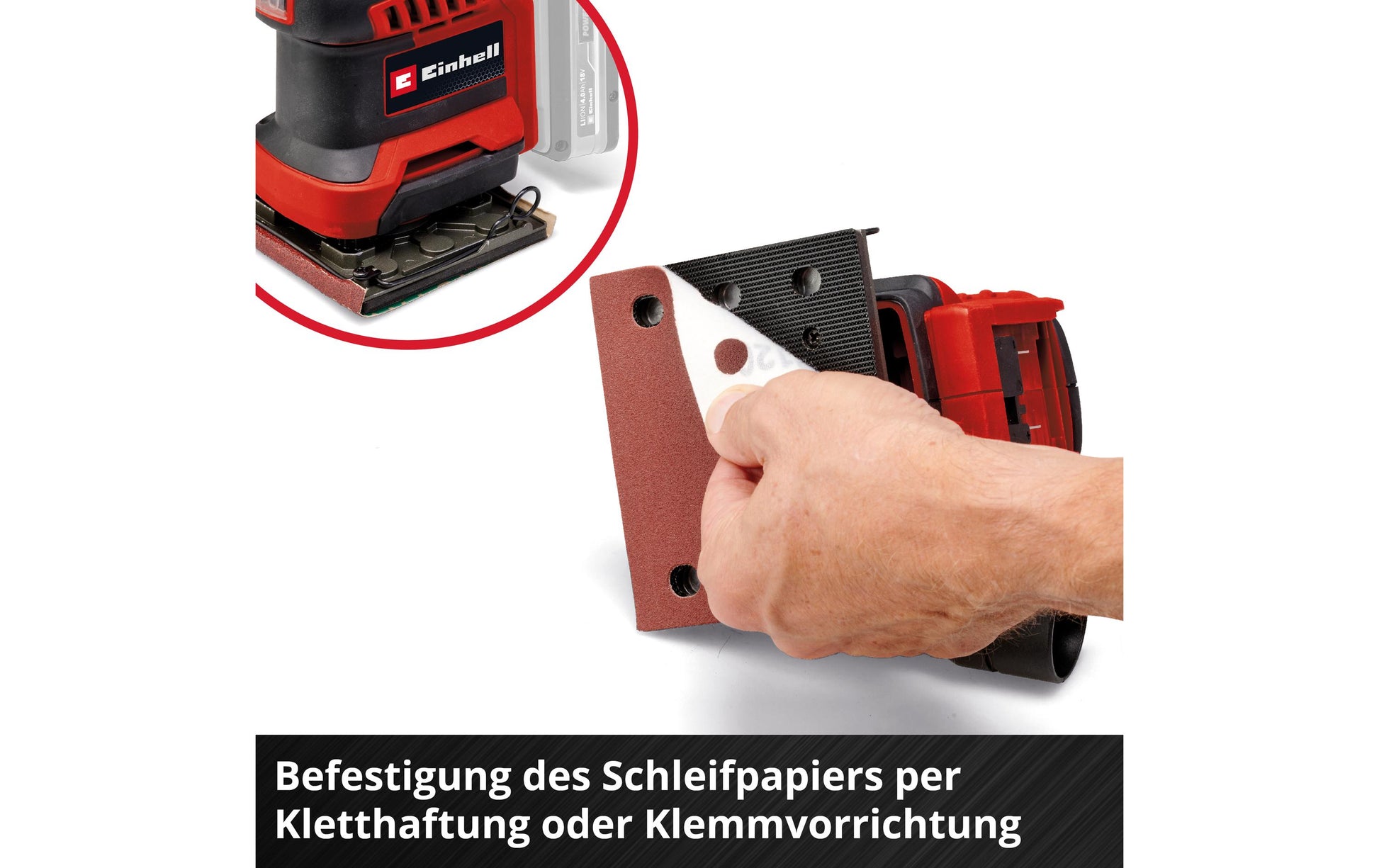 Einhell TE-OS 18/113 Li Schwingschleifer – 18 V – Ø 113 mm, Micro-Klettverschluss – Solo – Power X-Change