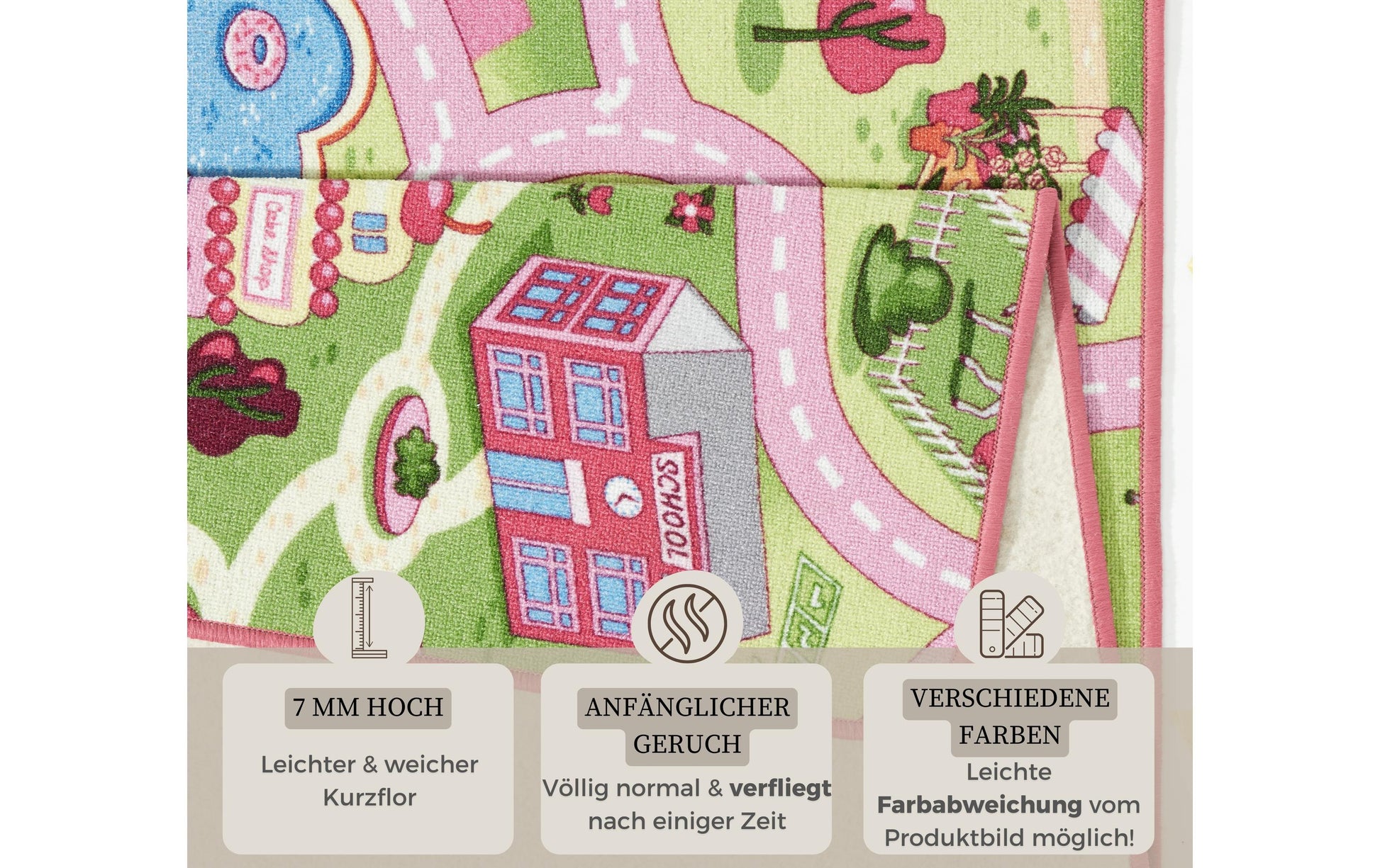 Hanse Home Kinderteppich Sweettown – 140 × 200 cm, Pink, Polypropylen