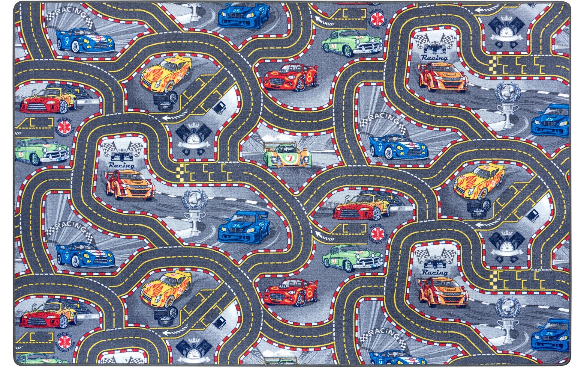 Hanse Home Kinderteppich Race Track – 240 × 160 cm, Grau, Polypropylen
