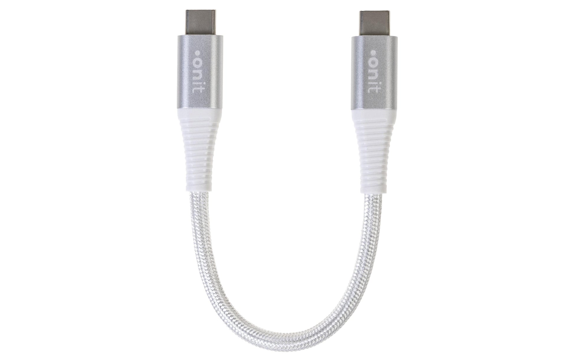 ONIT USB-Adapter USB-C auf USB-C – USB 3.2 Gen 1 (5 Gbit/s) – PD 60 W – Textilmantel – Weiss