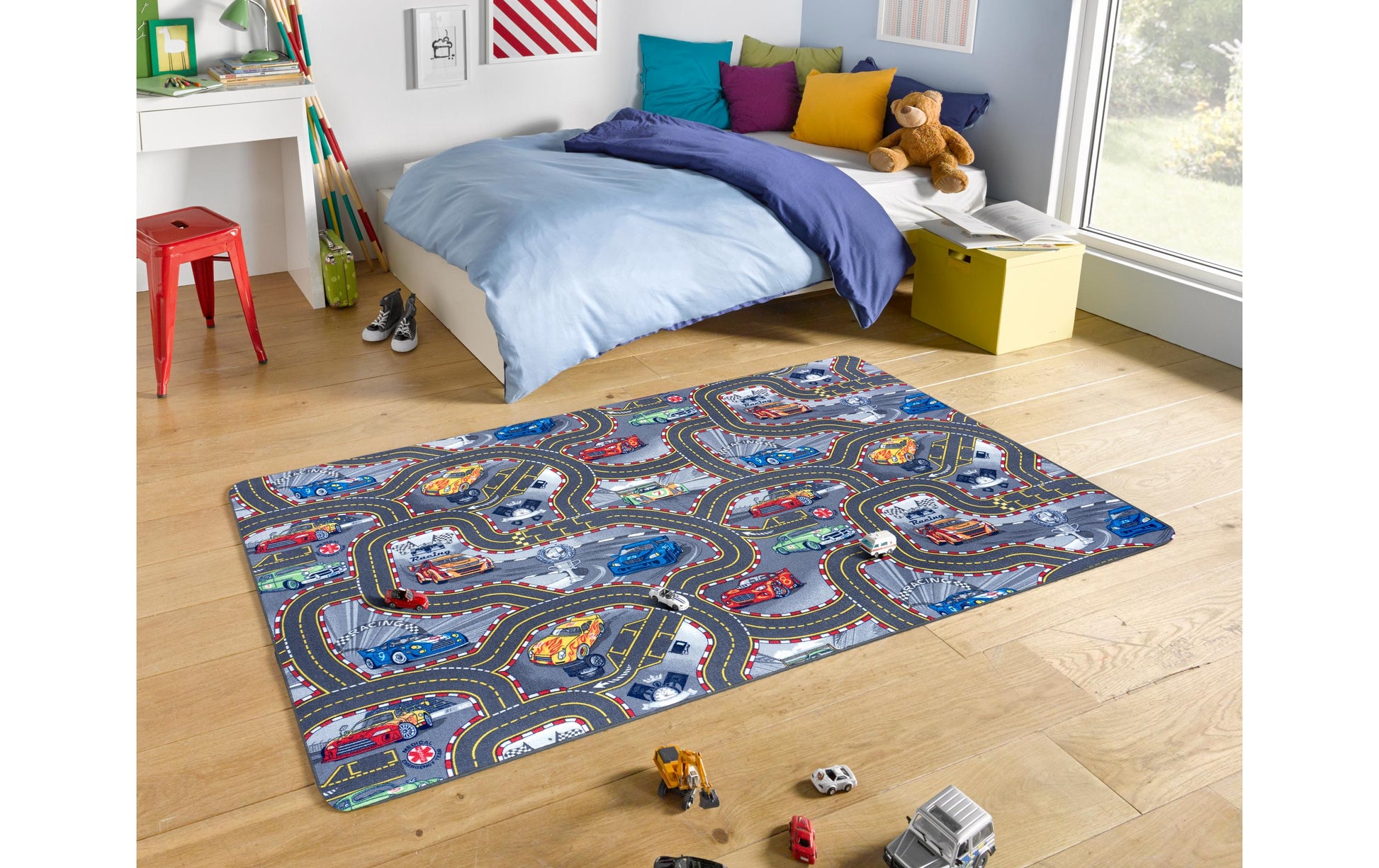 Hanse Home Kinderteppich Race Track – 240 × 160 cm, Grau, Polypropylen