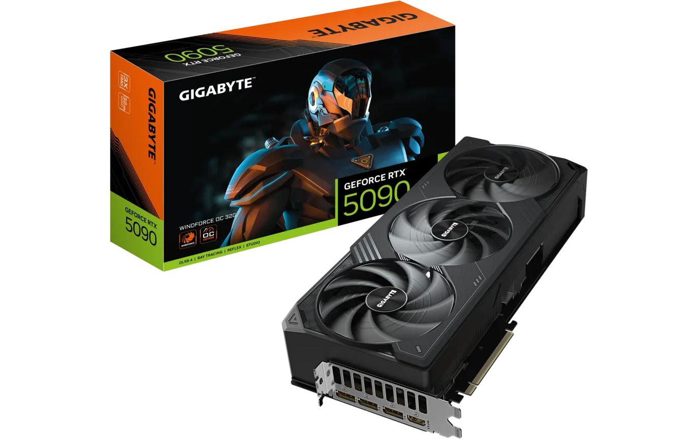 GIGABYTE GV-N5090WF3OC-32GD – PCIe Grafikkarte – 32 GB GDDR7, 512 Bit, 3×DP 2.1a, 1×HDMI 2.1b, PCIe 5.0 x16