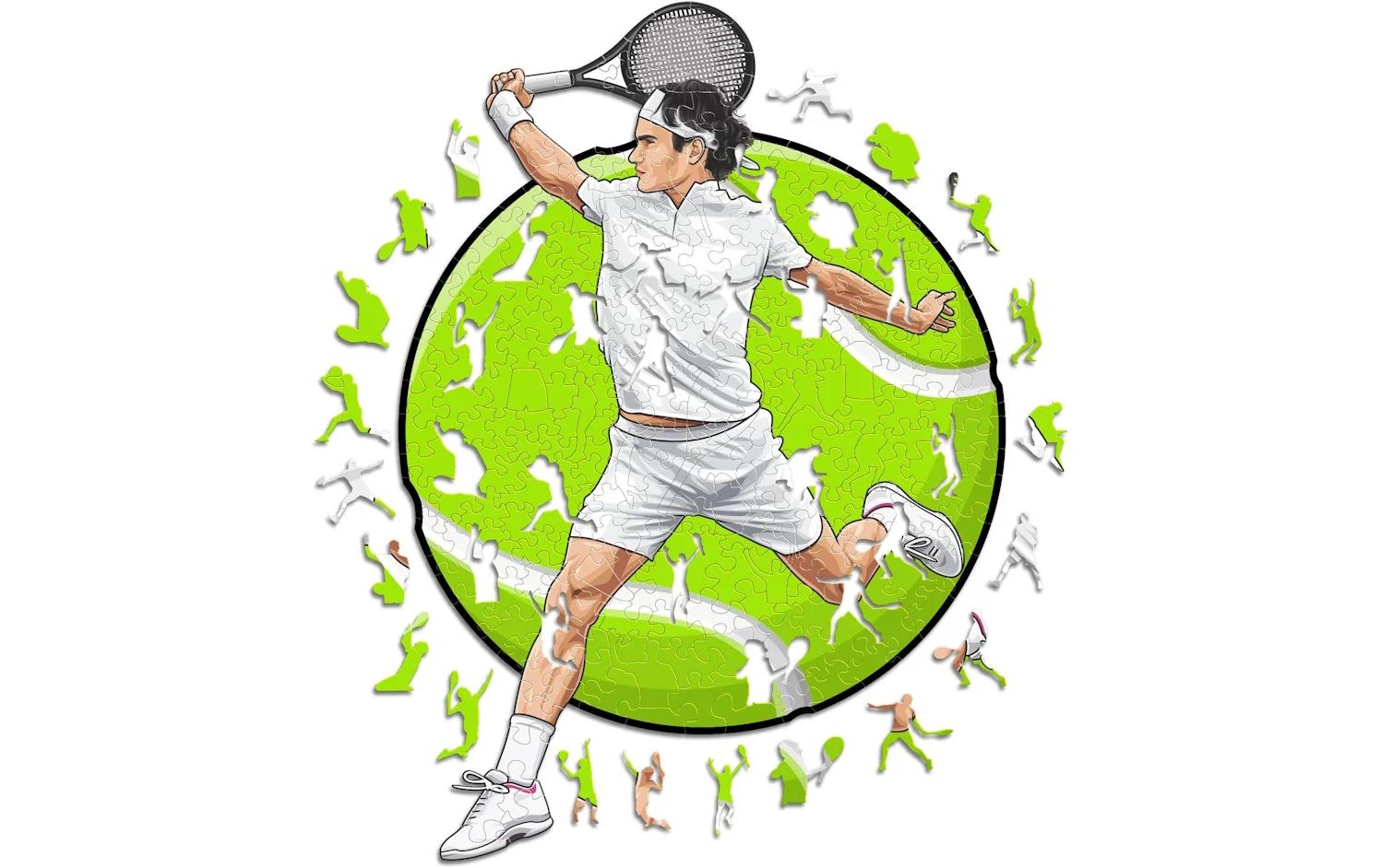 Iconic Puzzles Puzzle Roger Federer – 270 Teile – 30 × 42 cm – ab 10 J. – Holz – mehrfarbig