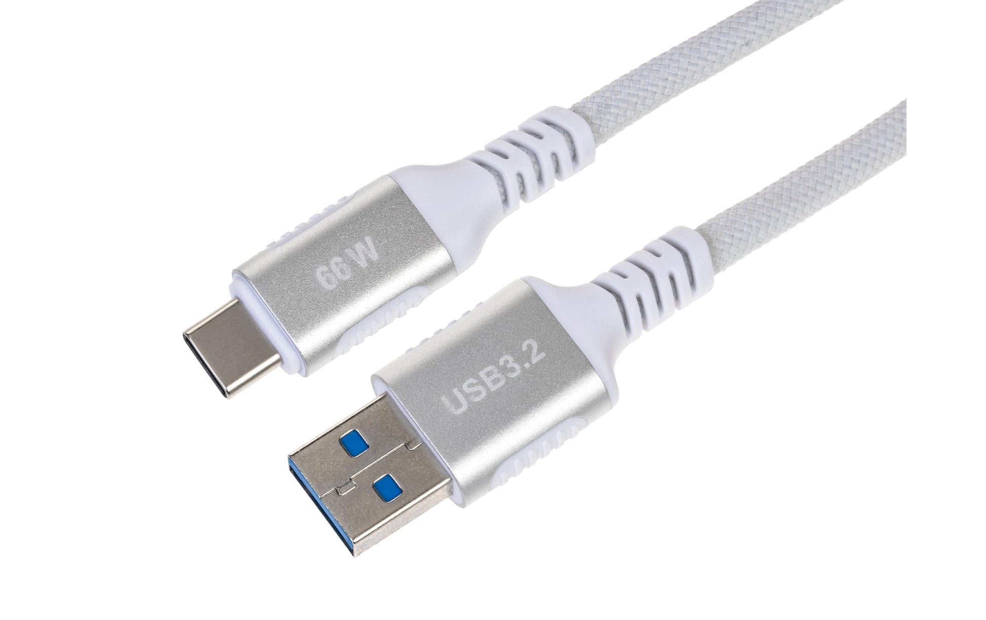 ONIT USB-A auf USB-C Kabel – USB 3.2 Gen 2 (10 Gbit/s) – 0,5 m – PD 66 W – Textilmantel, Verstärkt – Weiss