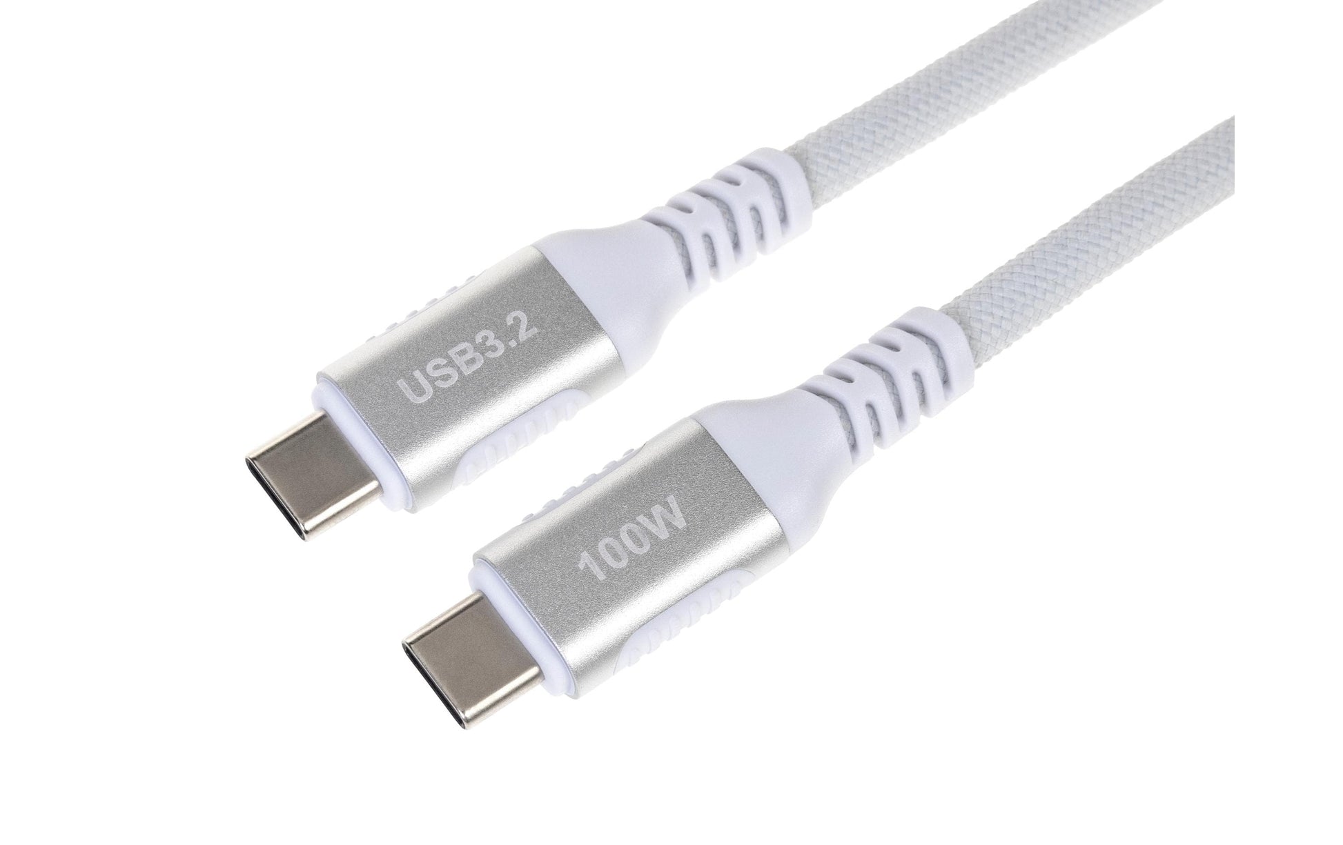 ONIT USB-C auf USB-C Kabel – USB 3.2 Gen 2 (10 Gbit/s) – 0,5 m – PD 100 W – Textilmantel – Weiss