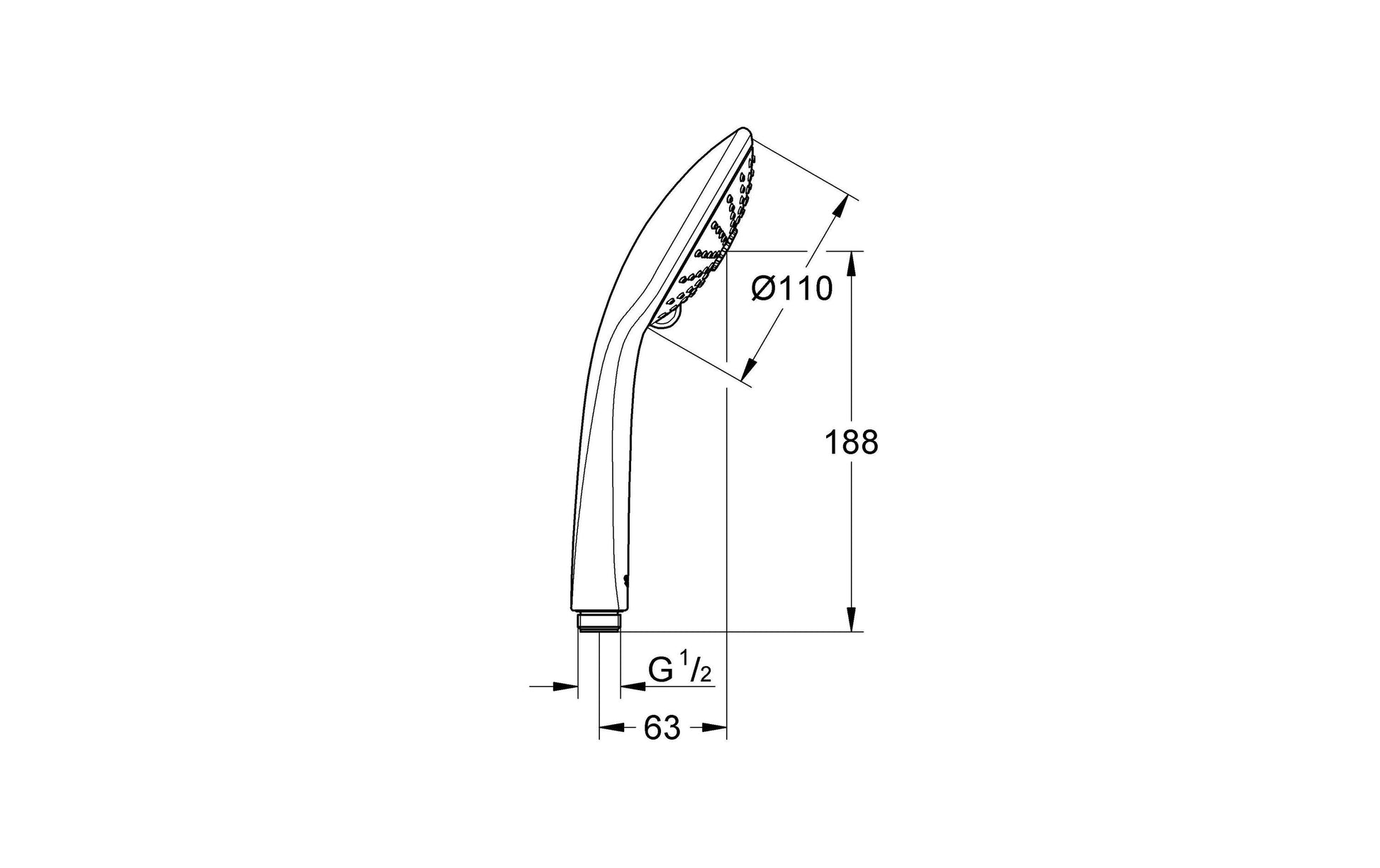 GROHE Handbrause Euphoria 110 Massage – Ø11 cm, Kunststoff, Chrom