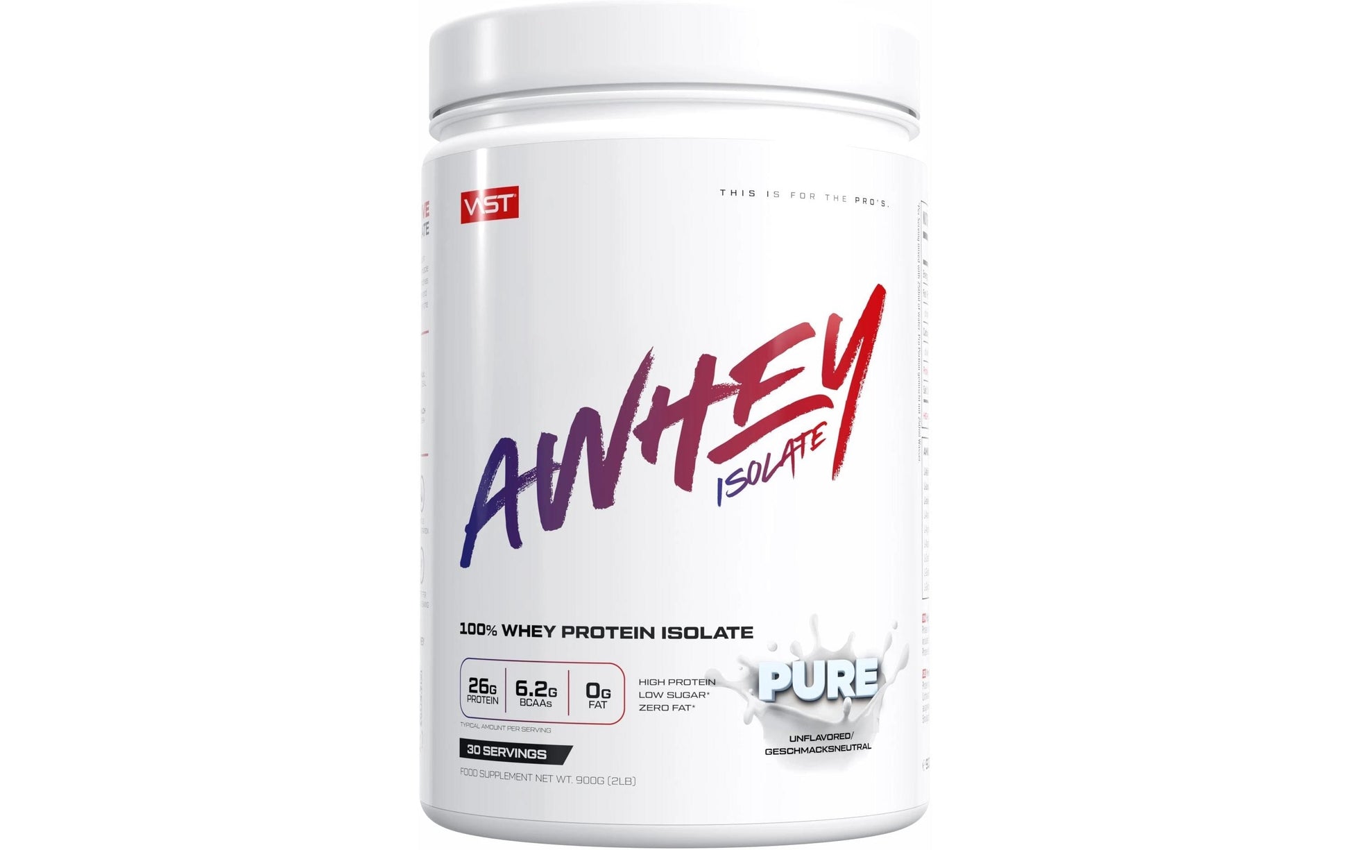 VAST Sports Whey Protein Isolat – Neutral – 900 g