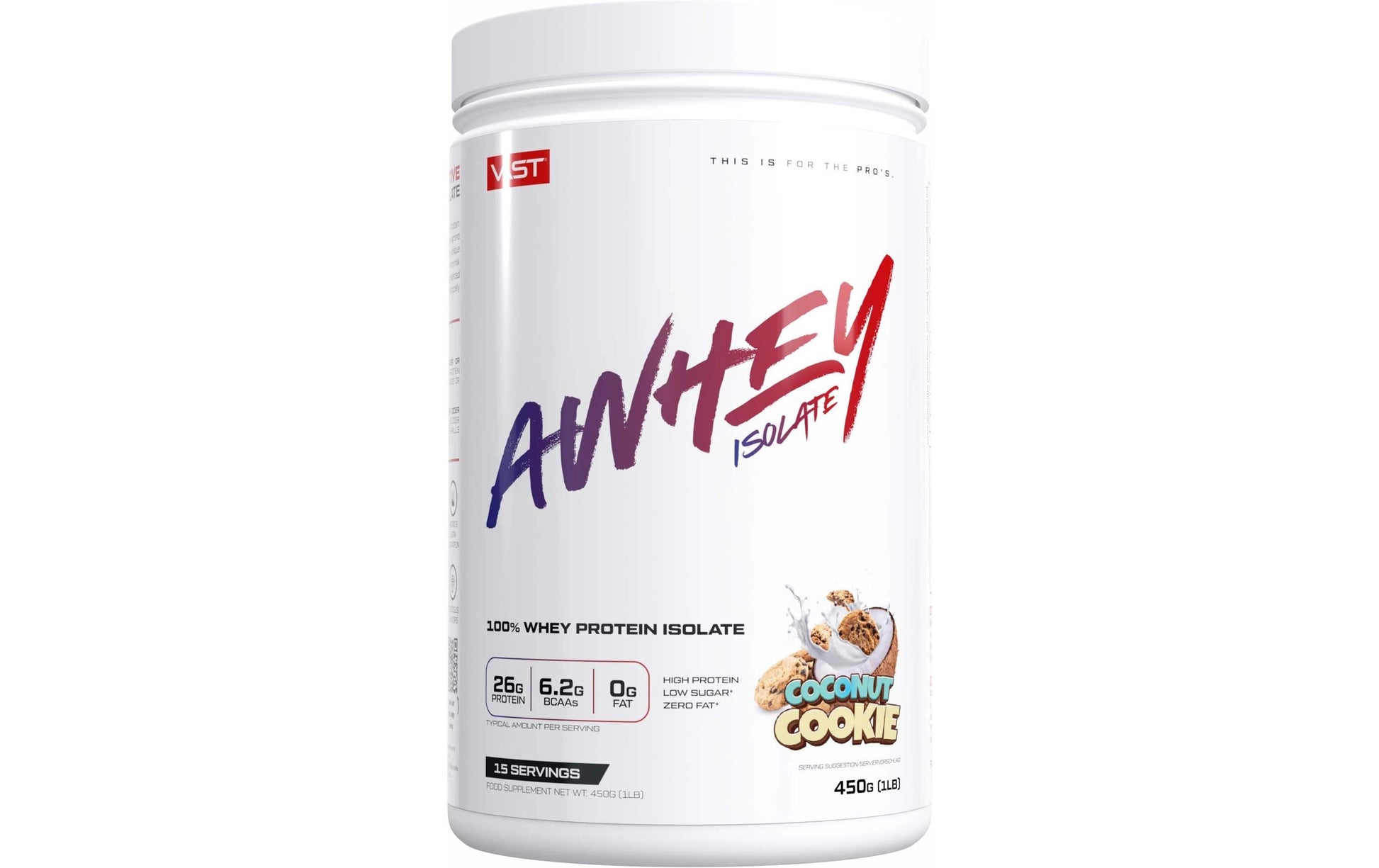 VAST Sports Whey Protein AWhey Isolate Kokosnuss Cookie – 450 g