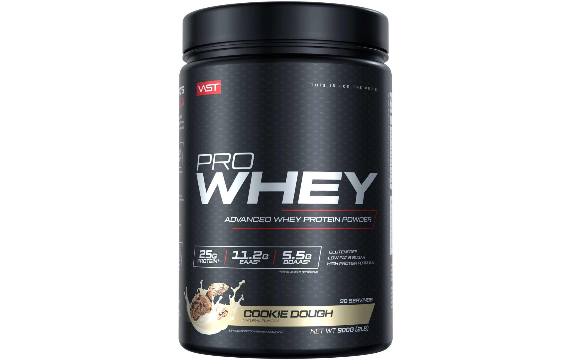VAST Sports VAST Whey Protein Pro Whey Cookie Dough – glutenfrei – 900 g
