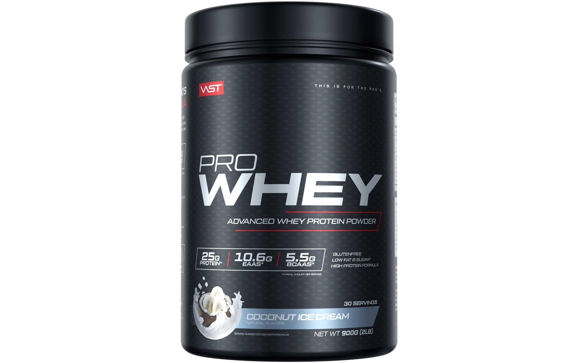 VAST Sports Whey Protein Kokos – glutenfrei – 900 g