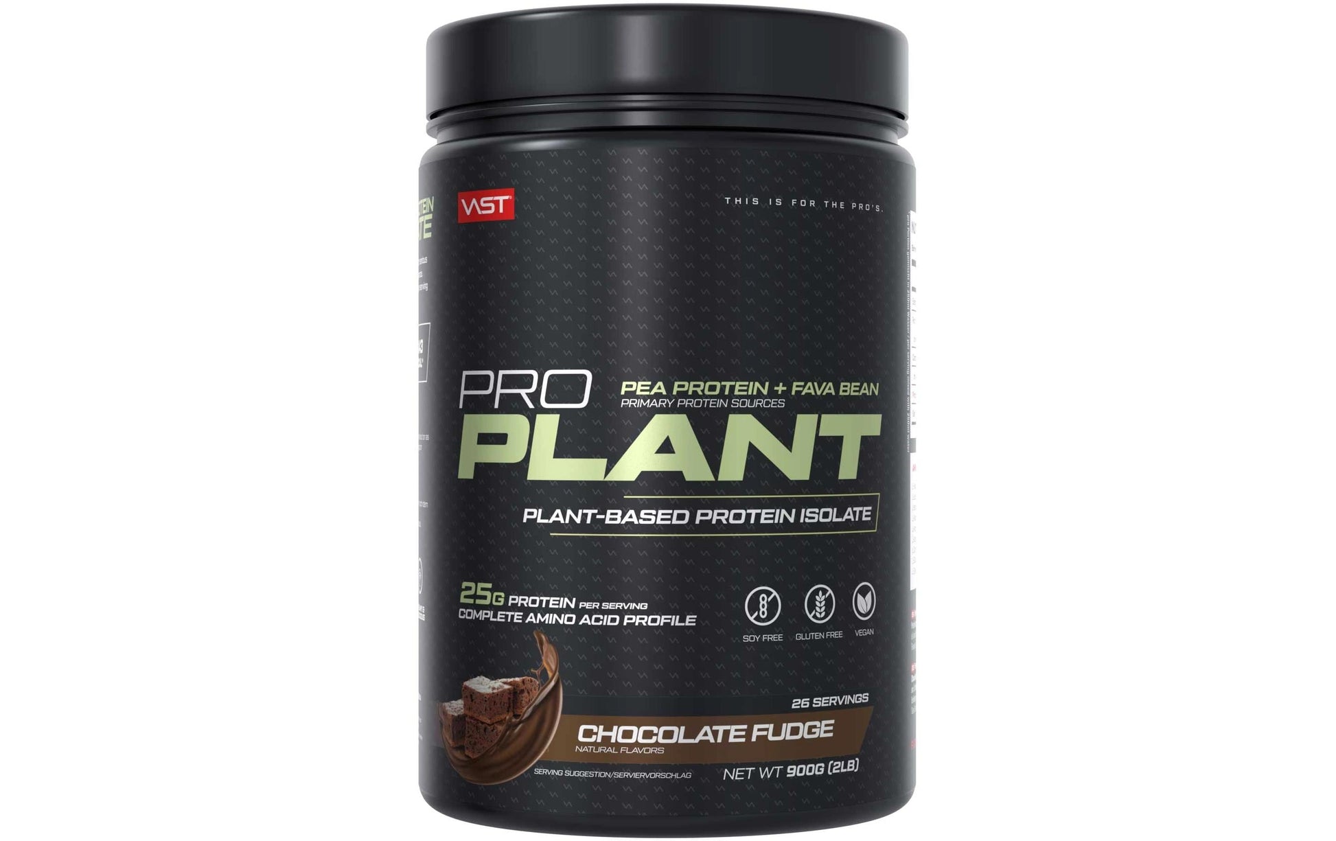 VAST Sports VAST Pflanzenprotein-Isolat Pulver Schokolade – glutenfrei, vegan – 900 g