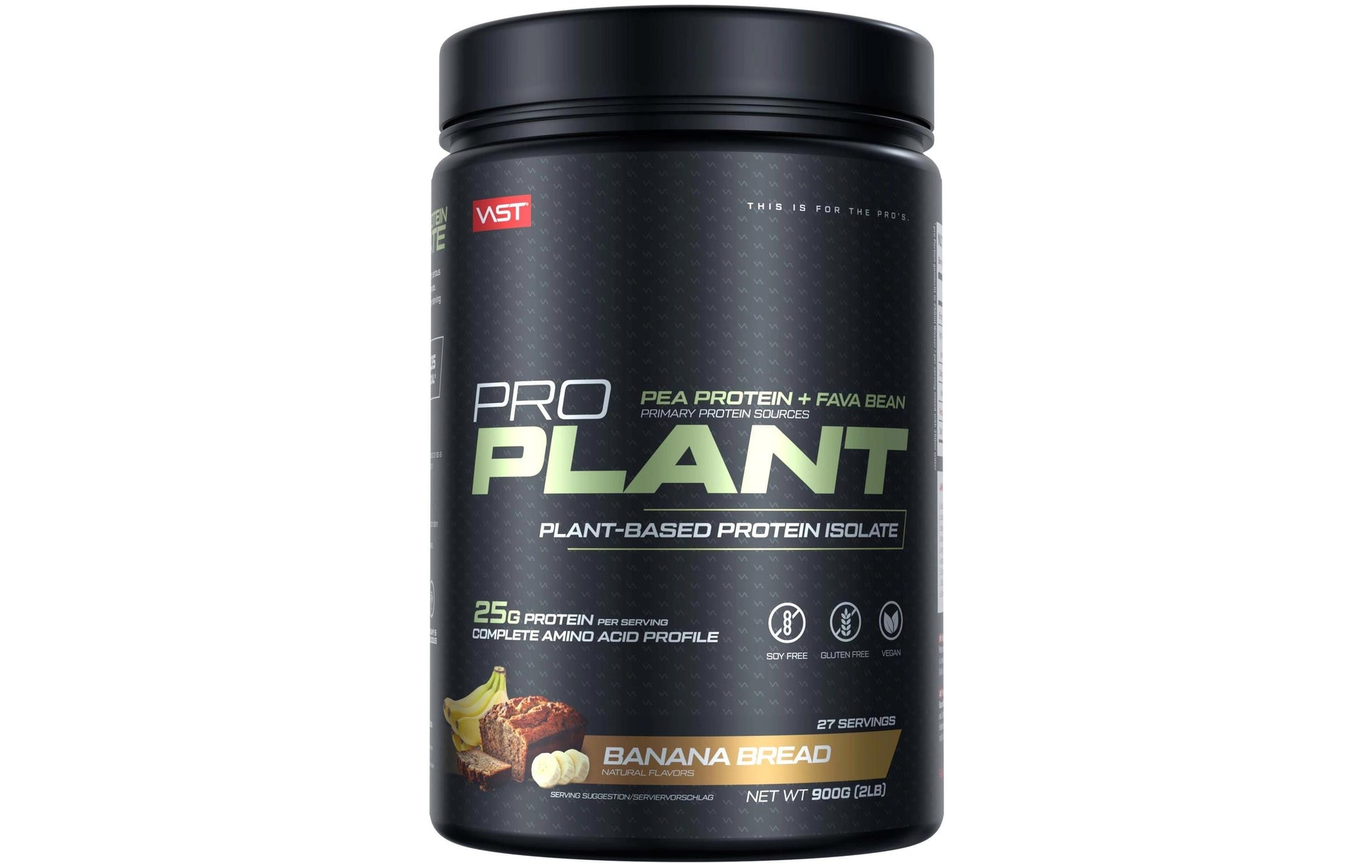 VAST Sports Pflanzenprotein-Isolat Pulver Banane – glutenfrei, vegan – 900 g