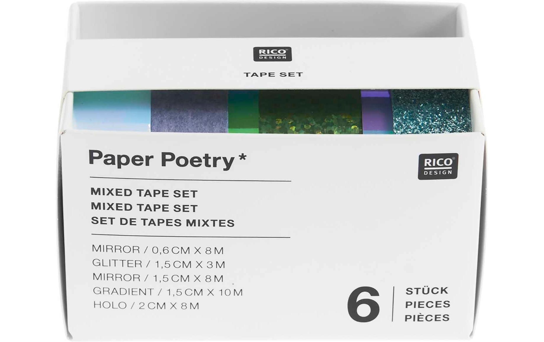 Rico Design Washi Tape Set – mehrfarbig, holografisch – 6 Rollen, Papier