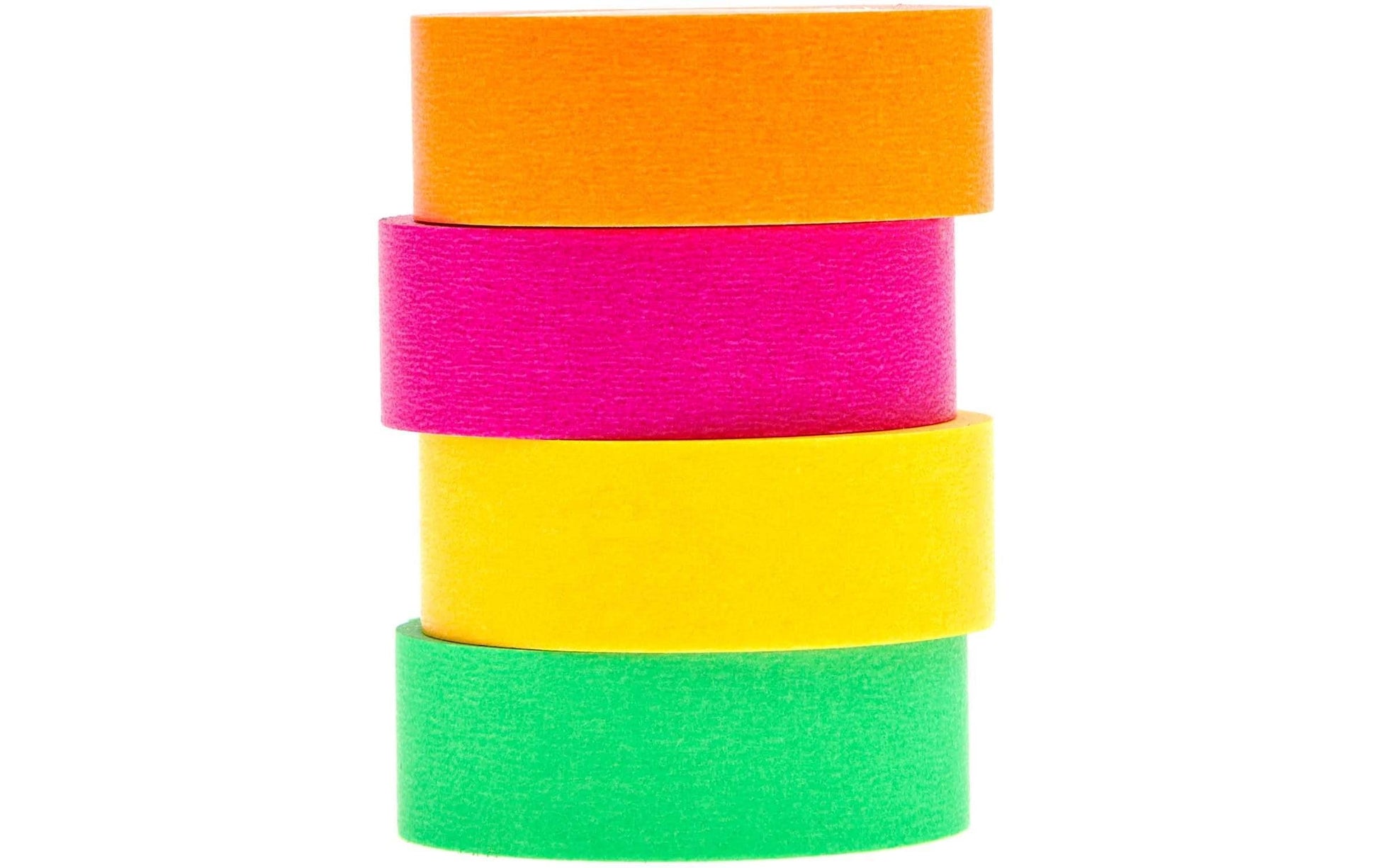 Rico Design Neon Washi Tape Set – 15 mm × 10 m, mehrfarbig, Papier, wiederablösbar, 4 Rollen