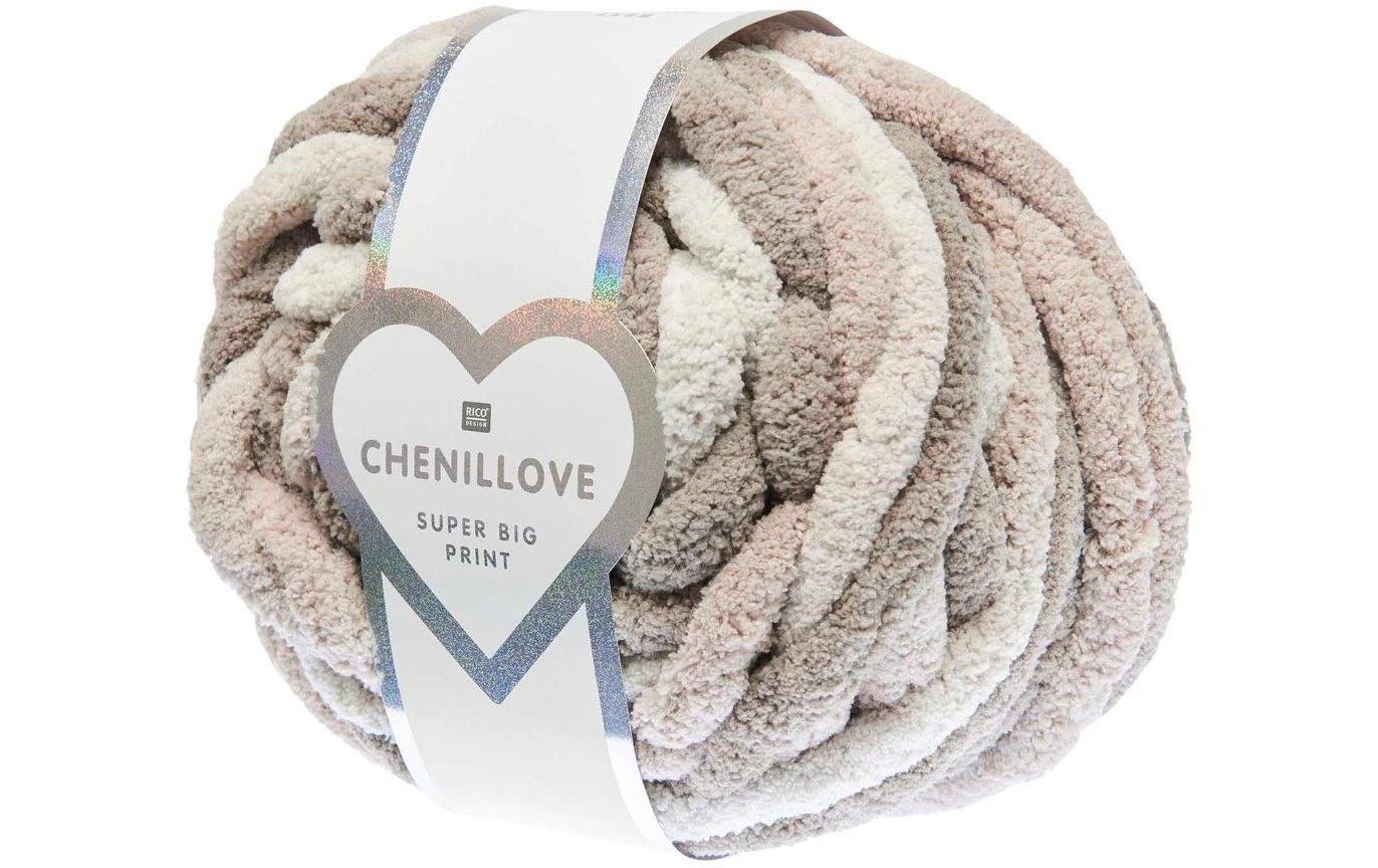 Rico Design Chenillove Super Big Print Wolle Natur – 300 g, 36 m, Nadel 25 mm, 100% Polyester, 1 Stk.