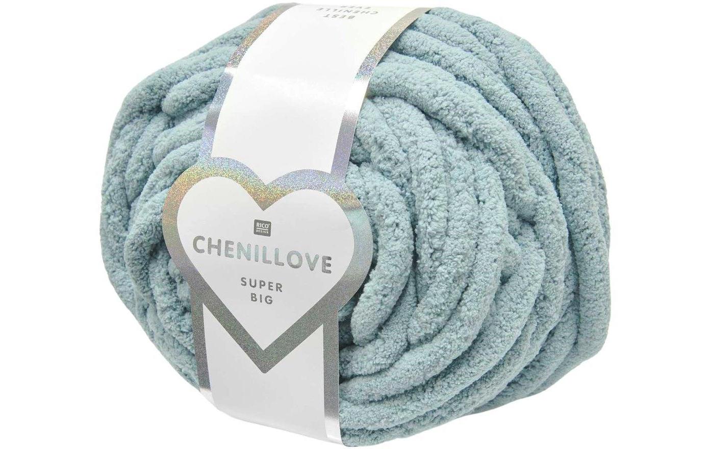 Rico Design Chenillove Super Big Wolle Aqua – Extra dick, 300 g, 36 m, 100% Polyester, Nadelstärke 25 mm