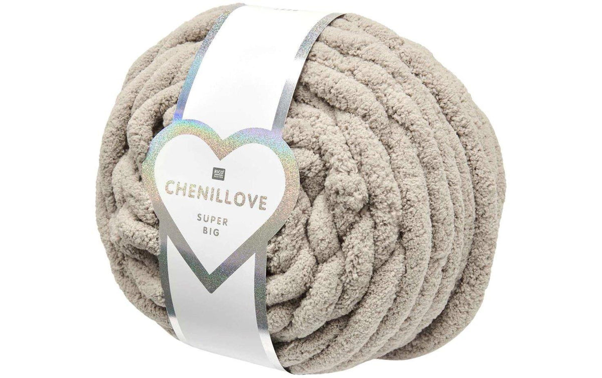 Rico Design Chenillove Super Big Wolle Extra dick Natur – 300 g, 36 m, Nadel 25 mm, 100% Polyester, 1 Stk.