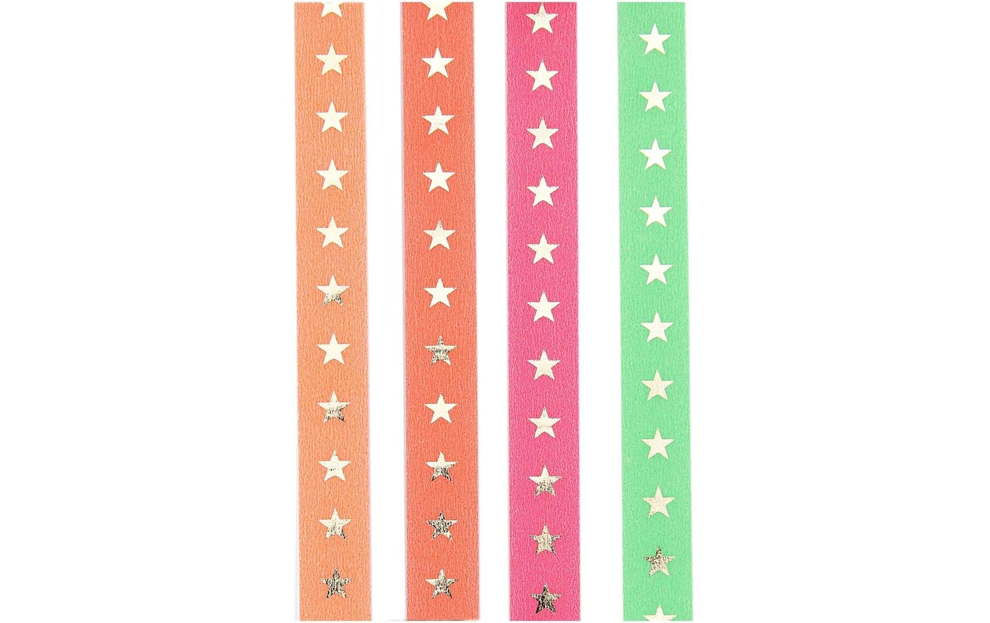Rico Design Sterne Washi Tape Set – 15 mm × 10 m, mehrfarbig, Papier, wiederablösbar, 4 Rollen