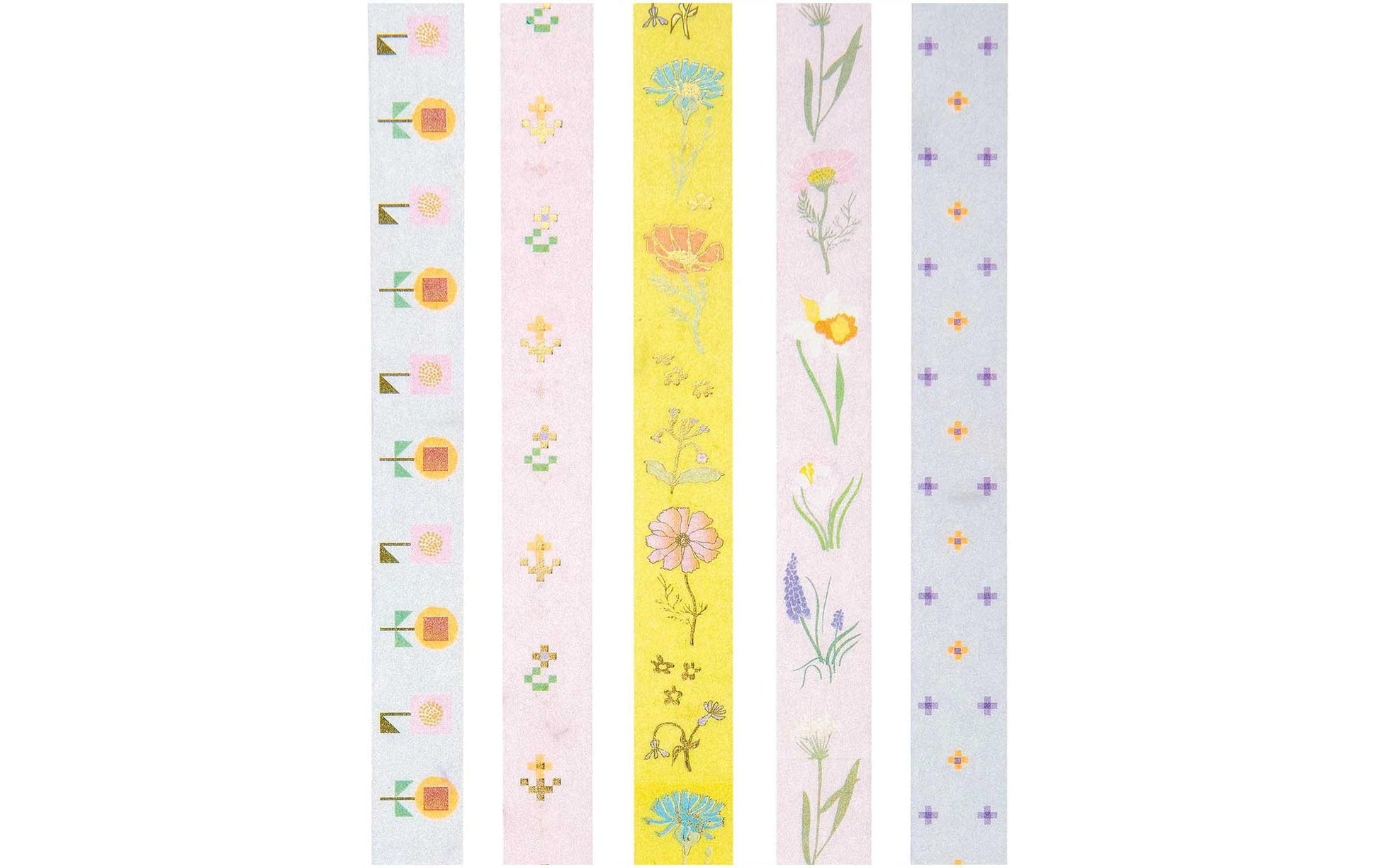 Rico Design Washi Tape Set – 15 mm × 10 m, mehrfarbig, Papier, wiederablösbar, 5 Rollen