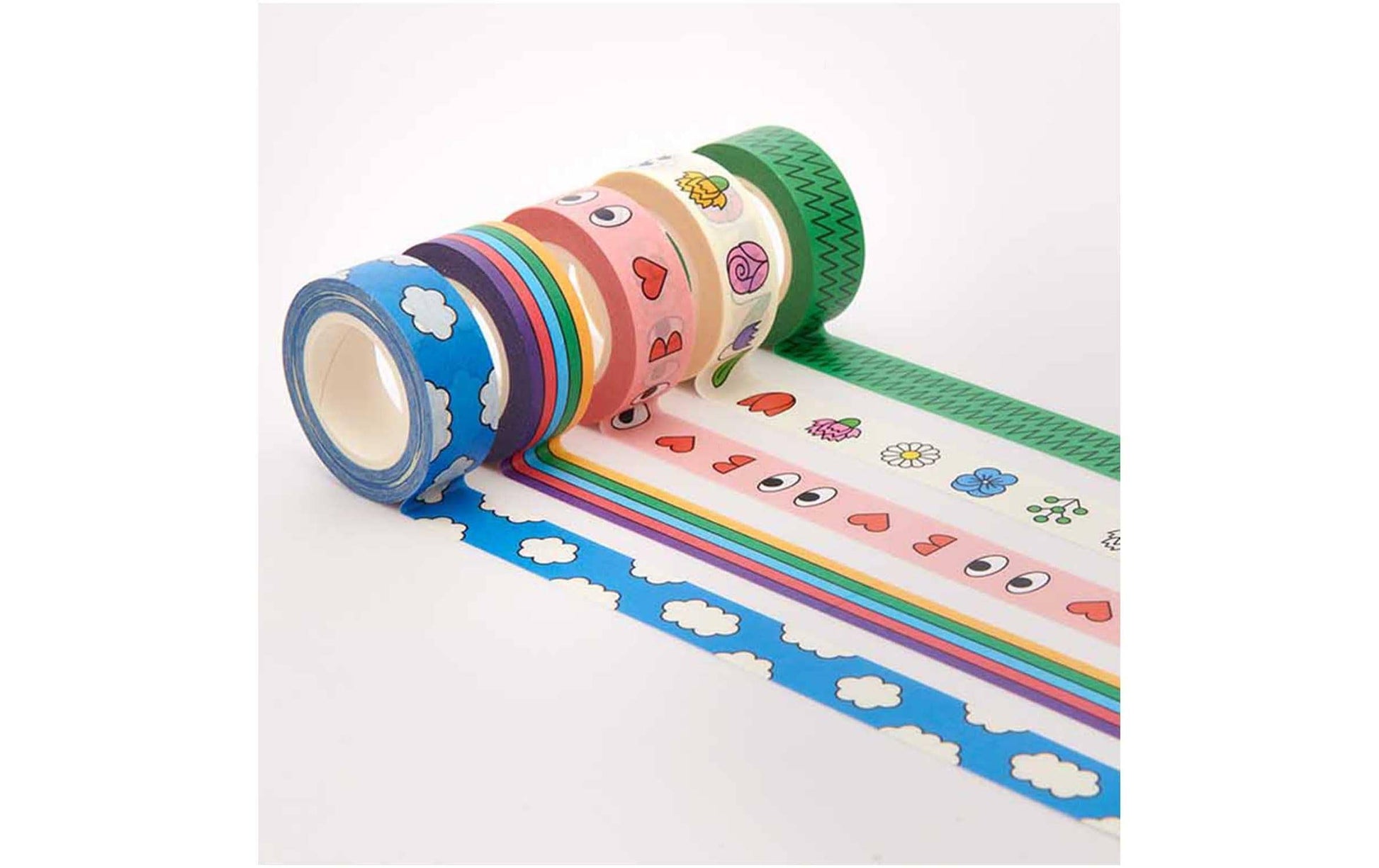 Rico Design Eye Candy Washi Tape – 15 mm × 10 m, mehrfarbig, Papier, wiederablösbar, 5 Rollen