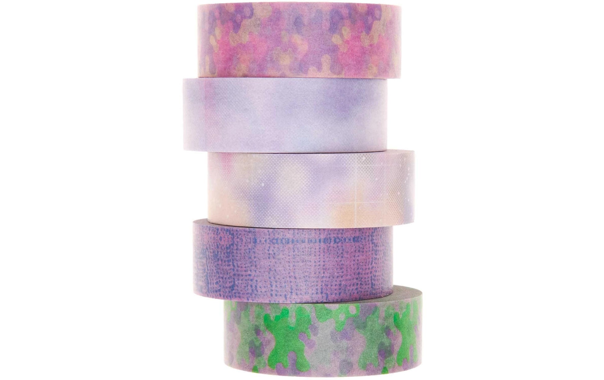 Rico Design Washi Tape – 15 mm × 10 m, mehrfarbig, Papier, wiederablösbar, 5 Rollen