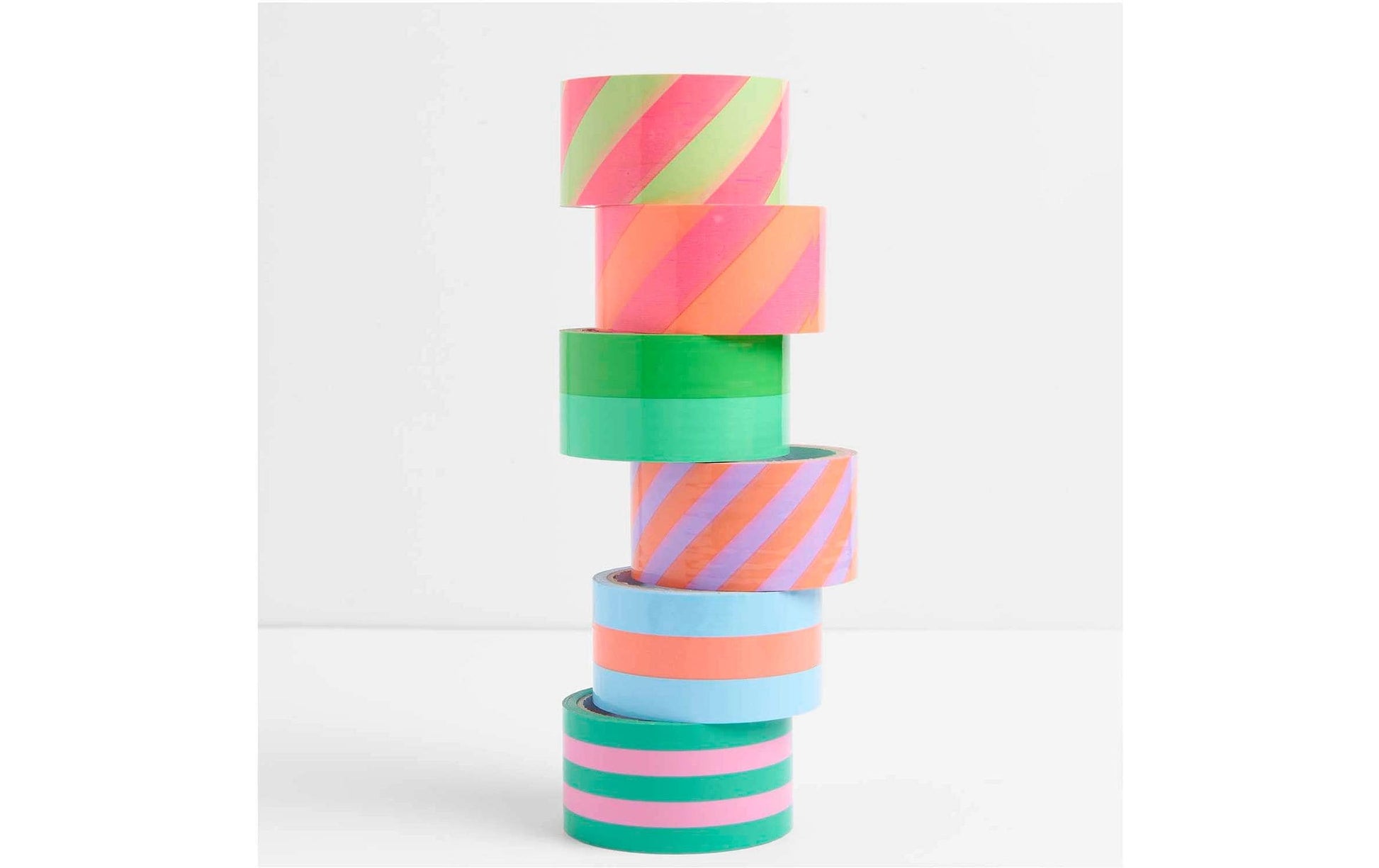 Rico Design Verpackungsklebeband, Papier, Orange, Neonpink, Gemustert, Entfernbare – 50 mm × 32 m – 1 Stück