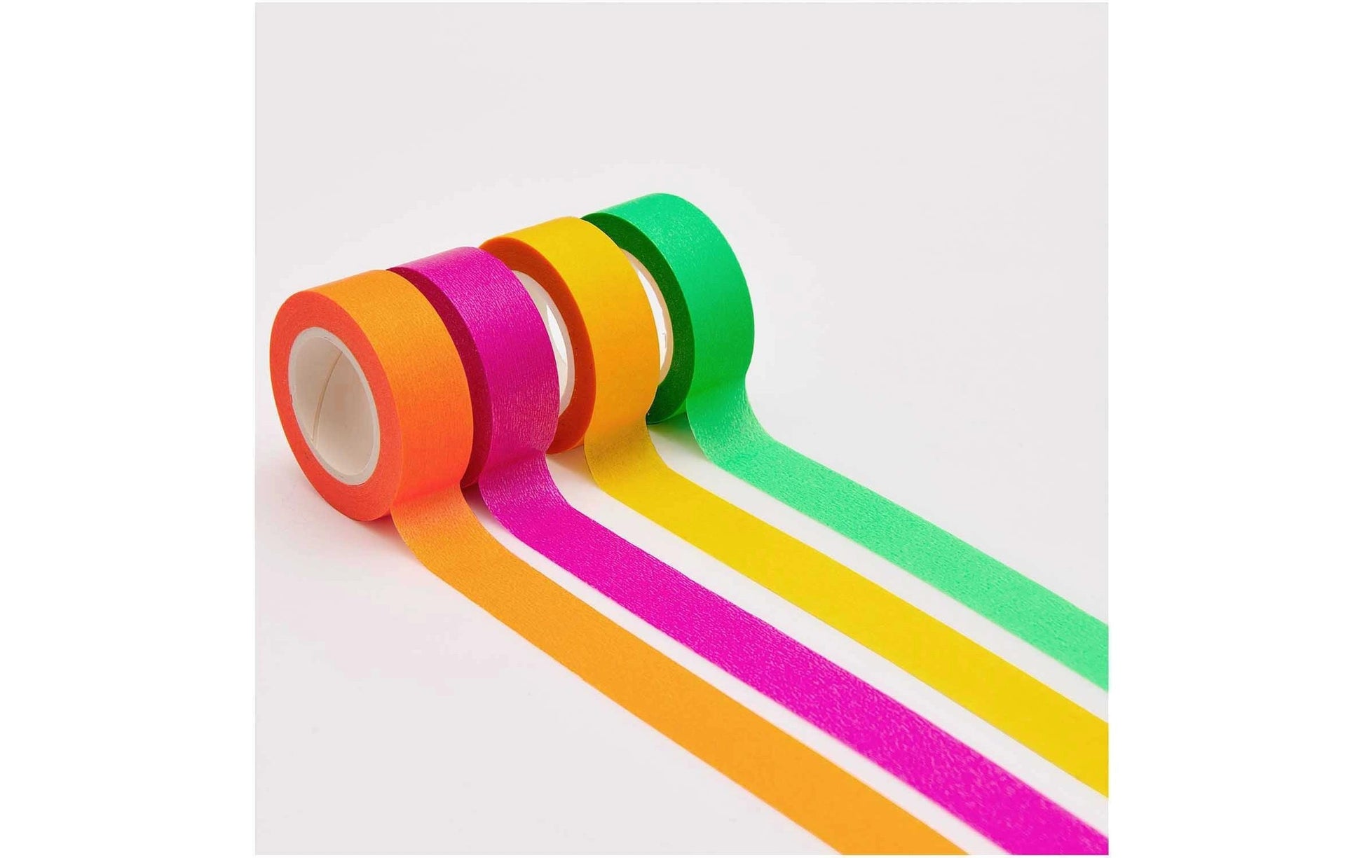 Rico Design Neon Washi Tape Set – 15 mm × 10 m, mehrfarbig, Papier, wiederablösbar, 4 Rollen