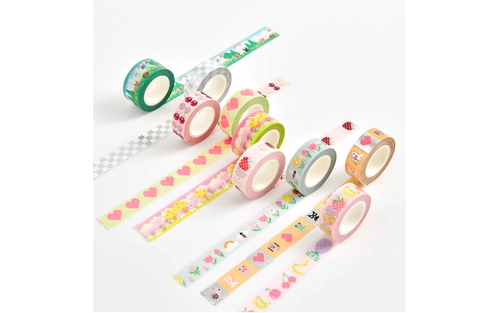 Rico Design Washi Tape – 15 mm × 10 m, mehrfarbig, Papier, wiederablösbar, 5 Rollen