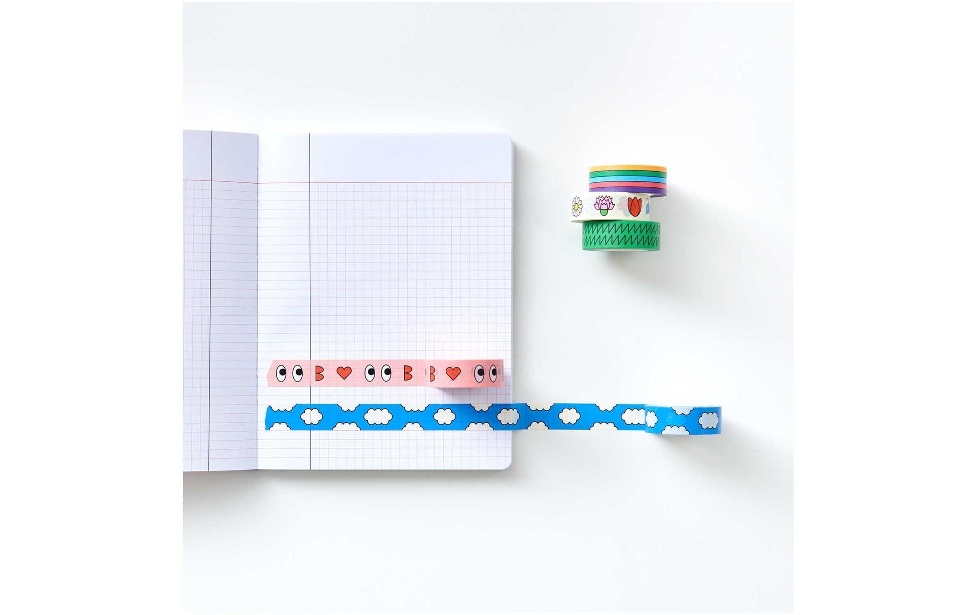 Rico Design Eye Candy Washi Tape – 15 mm × 10 m, mehrfarbig, Papier, wiederablösbar, 5 Rollen