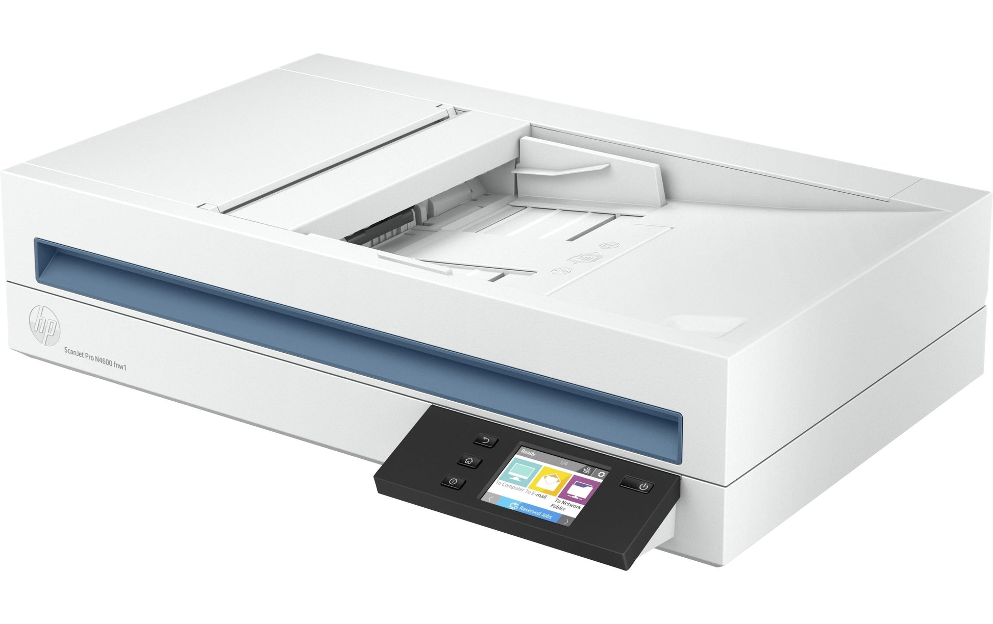 HP ScanJet Pro N4600 fnw1 – Flachbett + ADF, A4, Duplex, 40 Seiten/Min., ADF 100 Blatt, WLAN/LAN, 1'200 dpi