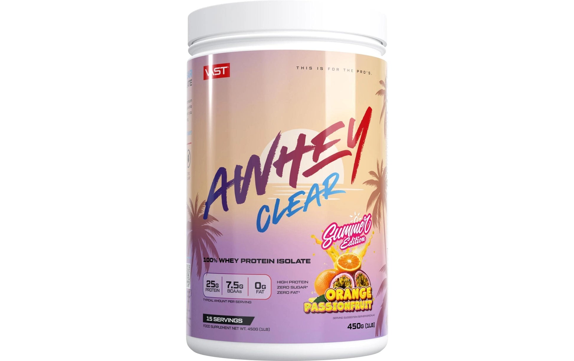 VAST Sports Whey Protein Orange Passionsfrucht – glutenfrei, laktosefrei – 450 g