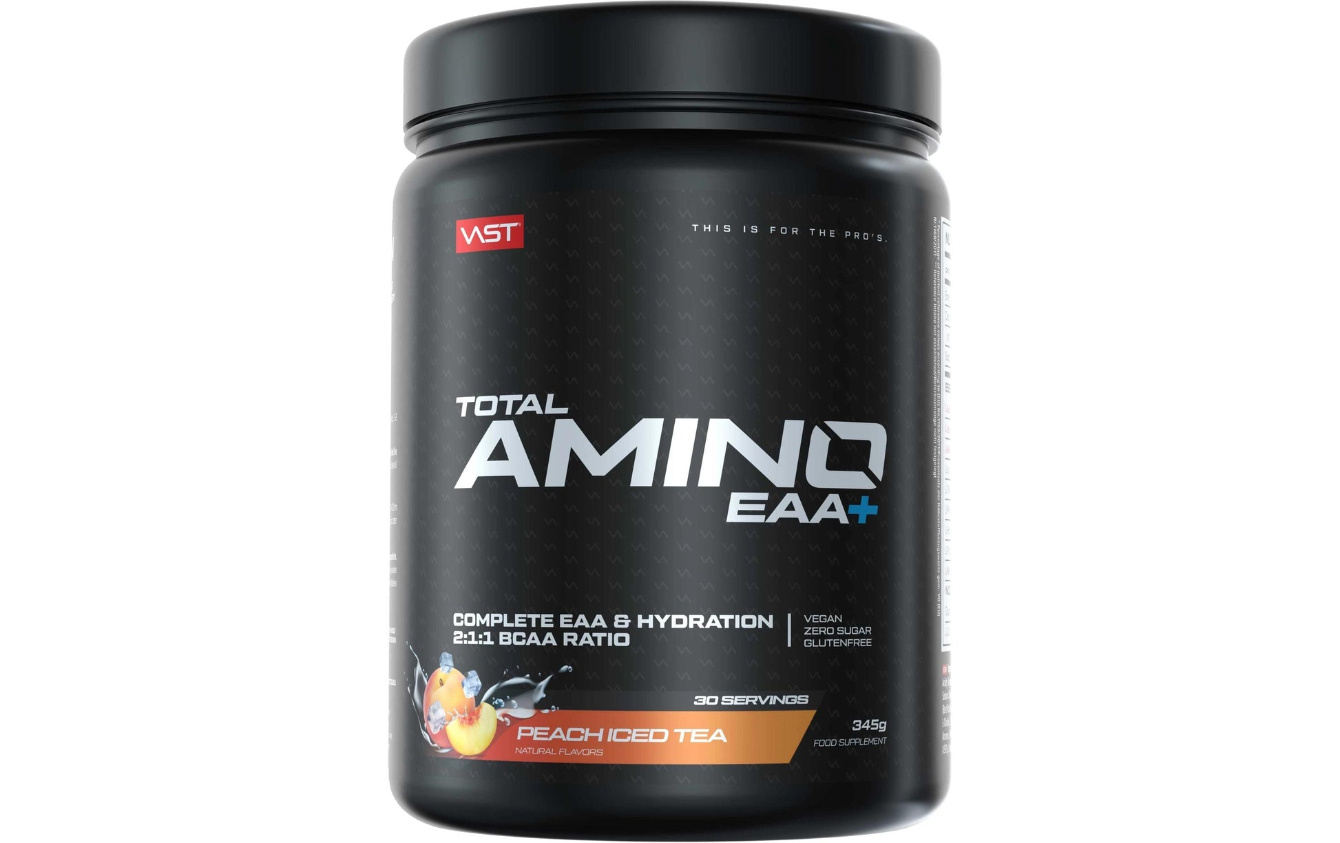 VAST Sports Aminosäure-Pulver Pfirsich Ice Tea – glutenfrei, vegan – 381 g