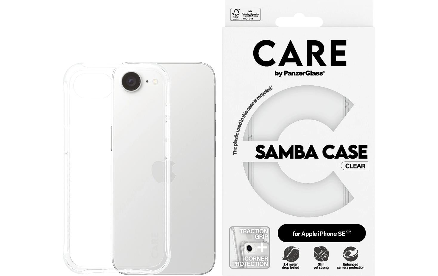 PanzerGlass Backcover Fashion Case Samba – für Apple iPhone 16e – transparent – TPU