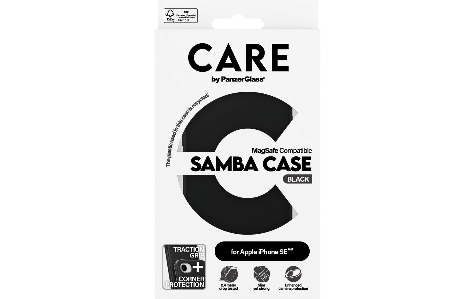 PanzerGlass Backcover Fashion Case Samba – für Apple iPhone 16e – schwarz – TPU