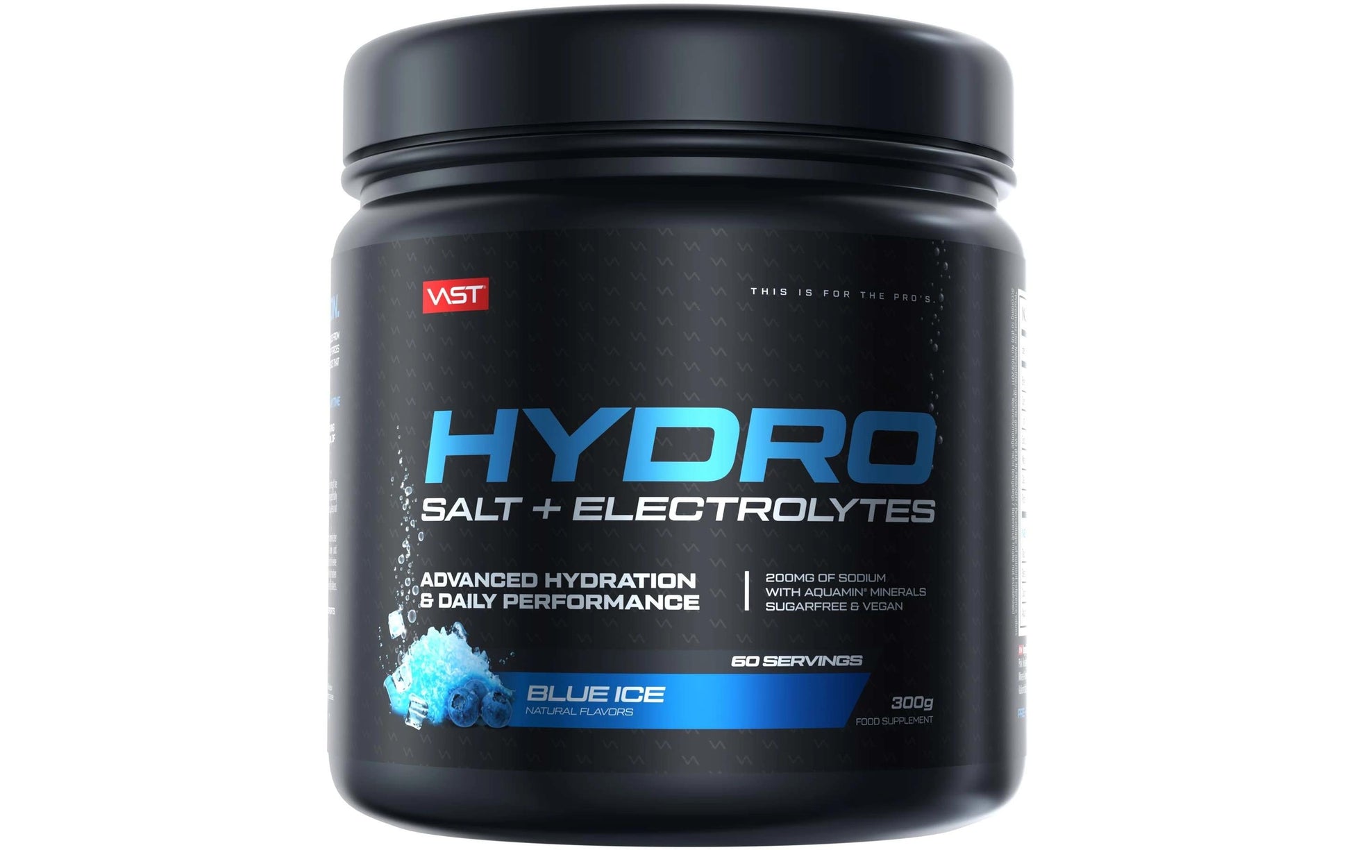 VAST Sports Getränkepulver HYDRO, Blaubeere, zuckerfrei – 300 g