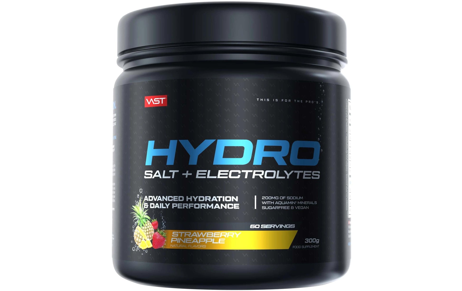 VAST Sports Hydro Energie-Drink-Pulver – Erdbeere & Ananas, zuckerfrei, vegan – 300 g