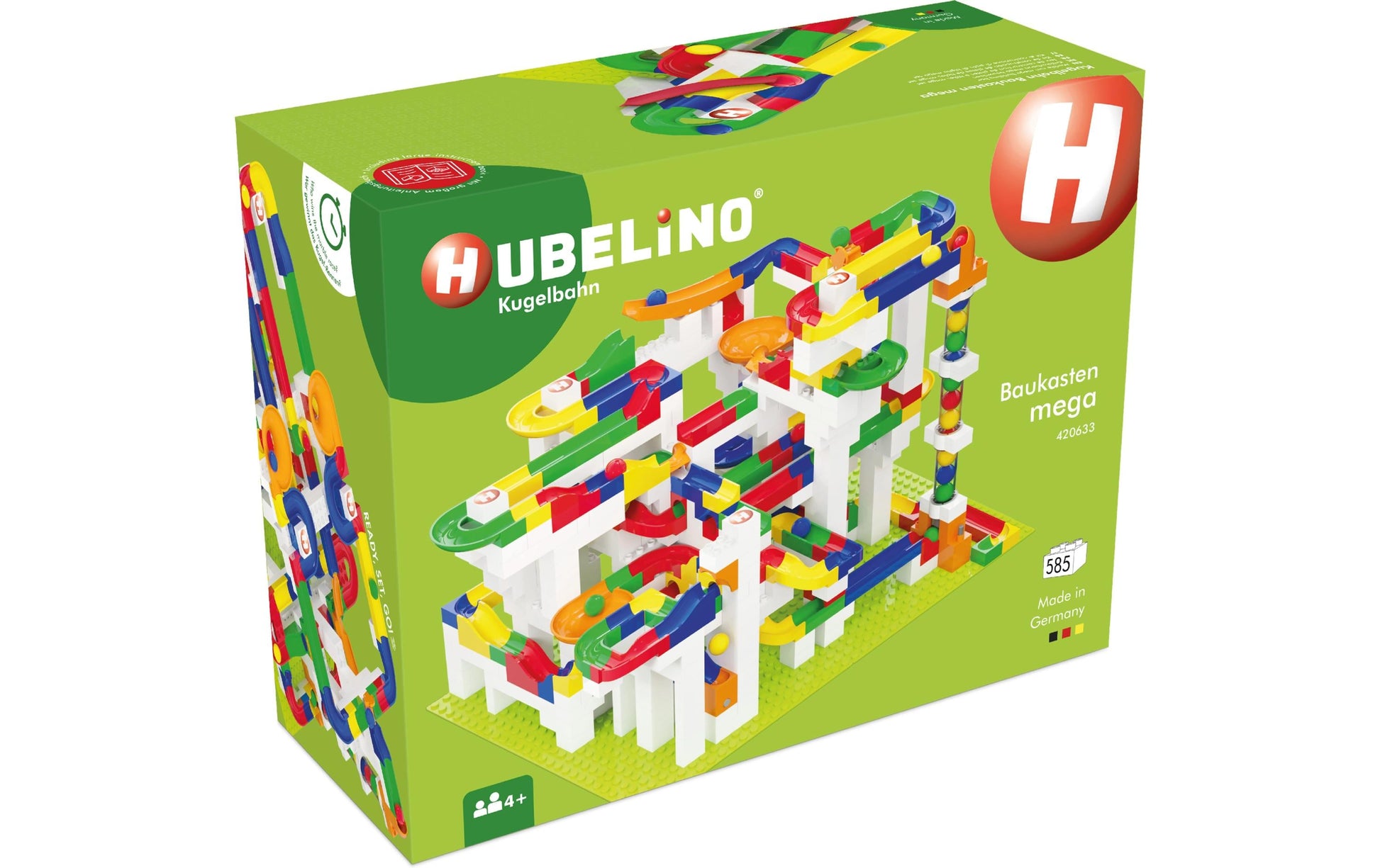 Hubelino Baukasten Mega Kugelbahn – 585-teilig – ab 2 Jahren – Kunststoff