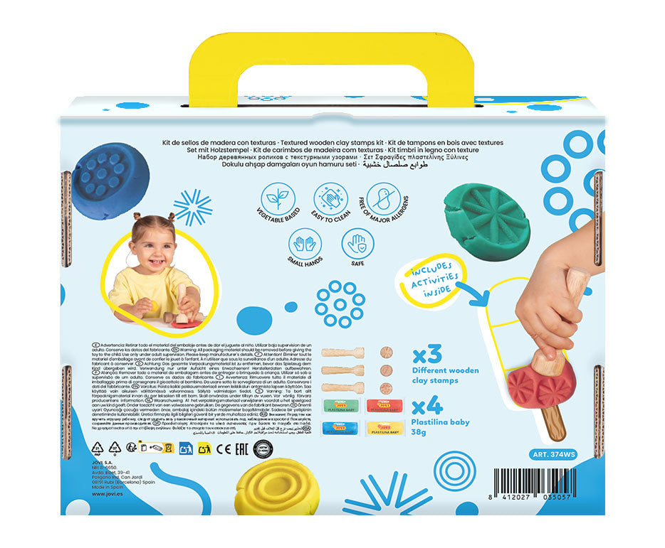 Jovi MY First Baby Knete Etui – Knete-/Modelliermasse-Set – 4 × 38 g – 7-teilig – Nicht toxisch – Ab 1 Jahr