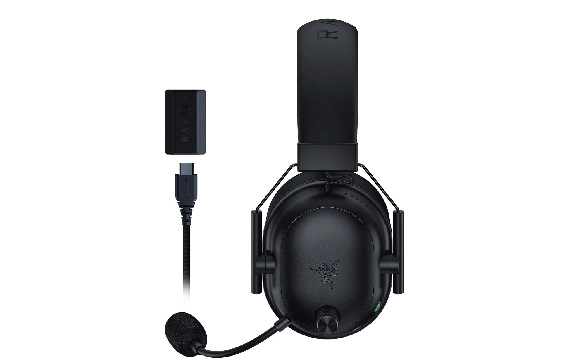 Razer BlackShark V2 HyperSpeed Gaming-Headset – Over-Ear, Stereo, Kabel + BT, mit USB-C-Dongle, Weiss