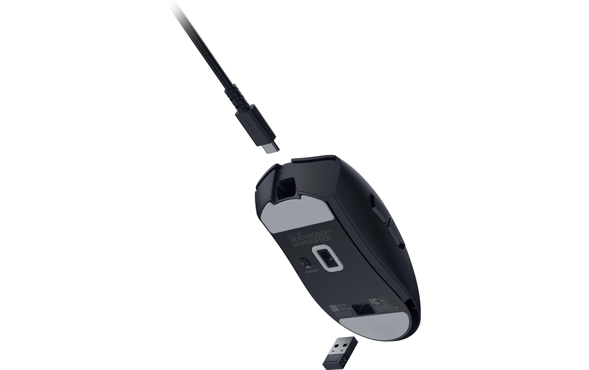 Razer DeathAdder V3 HyperSpeed – Gaming-Maus – Kabellos (2,4 GHz), 26000 DPI, Rechts, Schwarz