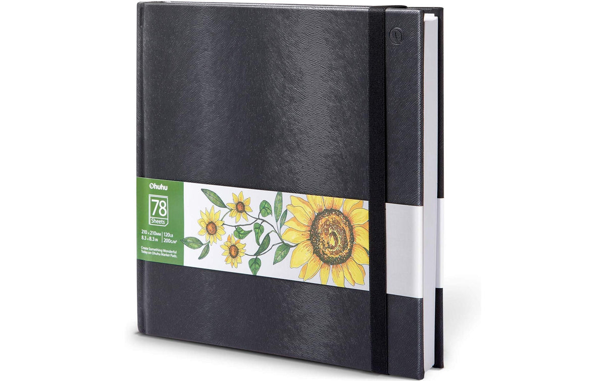 Ohuhu Malbuch – 21 × 21 cm – 200 g/m² – Hardcover – 78 Blatt – Weiss