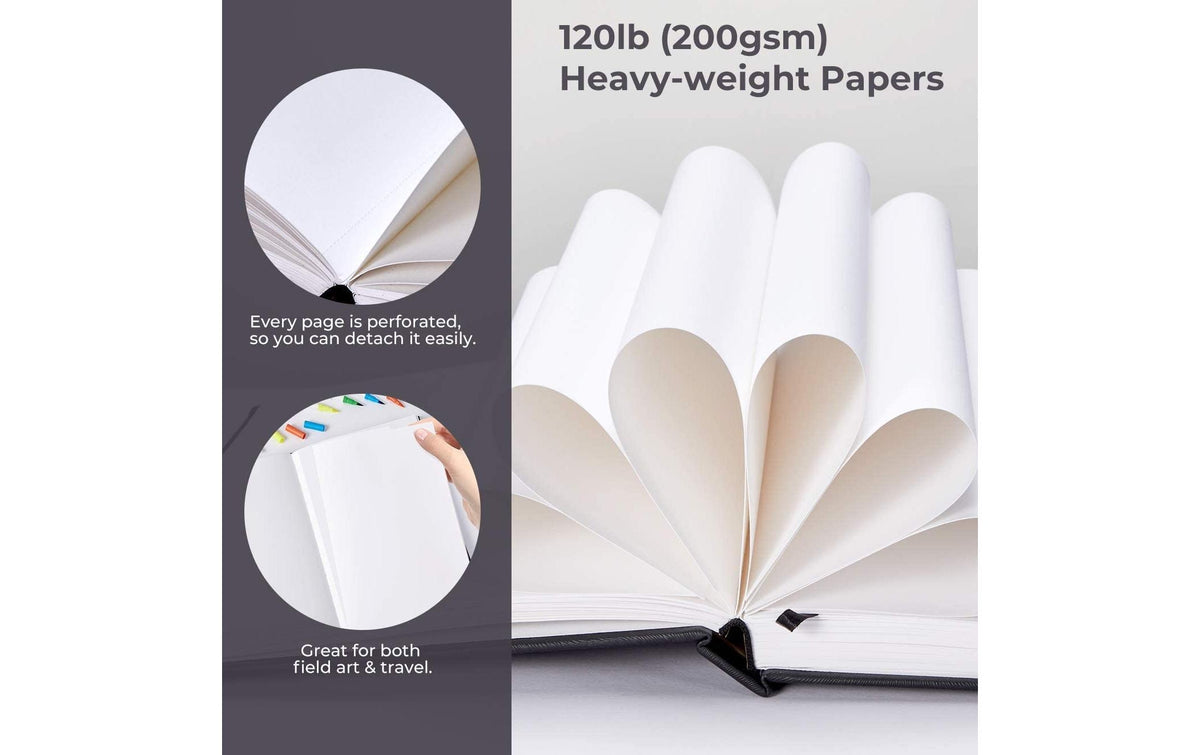 Ohuhu Malbuch – 21 × 21 cm – 200 g/m² – Hardcover – 78 Blatt – Weiss