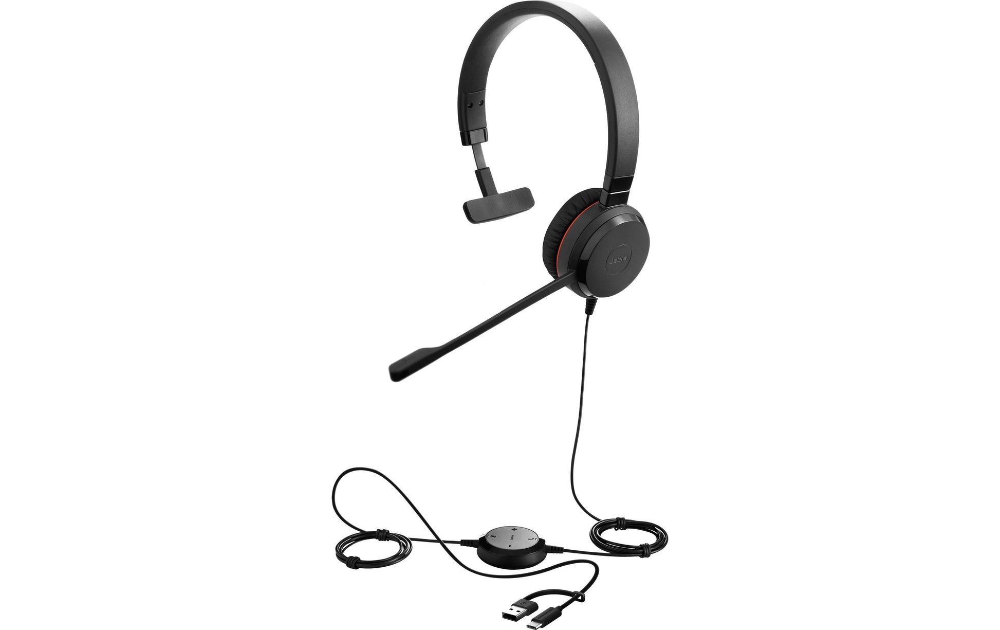 Jabra Evolve 30 II UC Office-Headset – On-Ear, Mono, Kabelgebunden, USB-C/USB-A, Schwarz